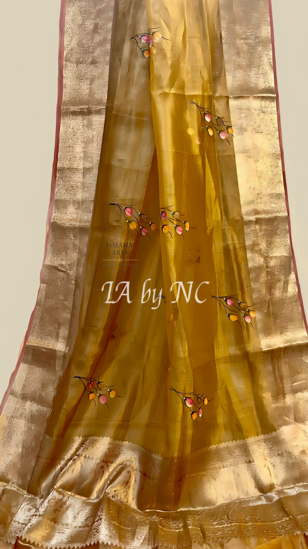 Goldenrod Banarasi Pure Tissue Silk Saree