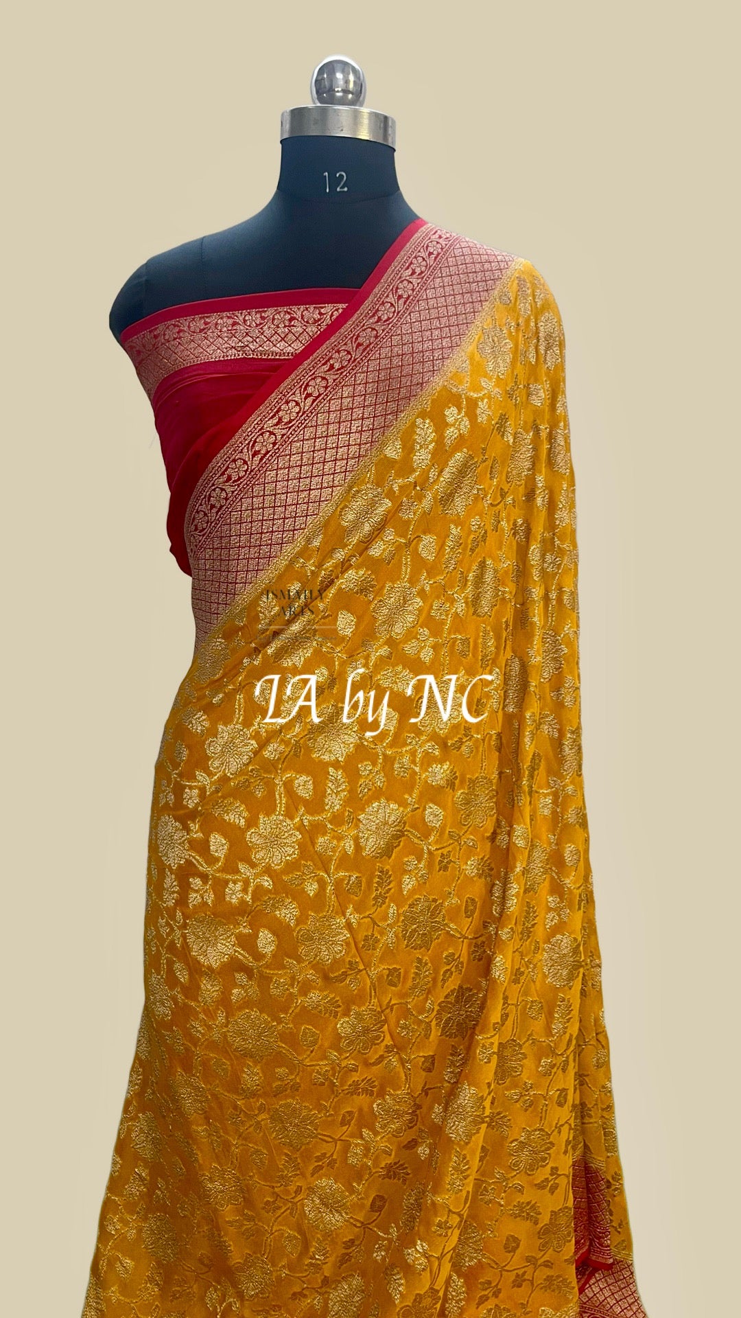Gold Banarasi Pure Khaddi Georgette Saree