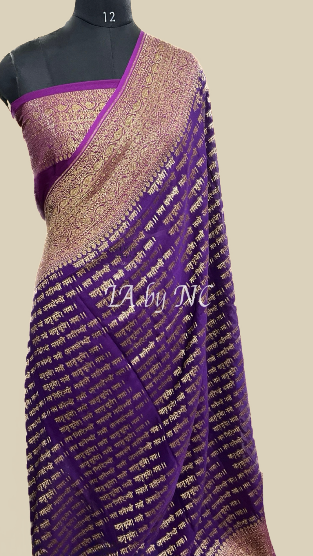 Grape Banarasi Pure Khaddi Georgette Saree