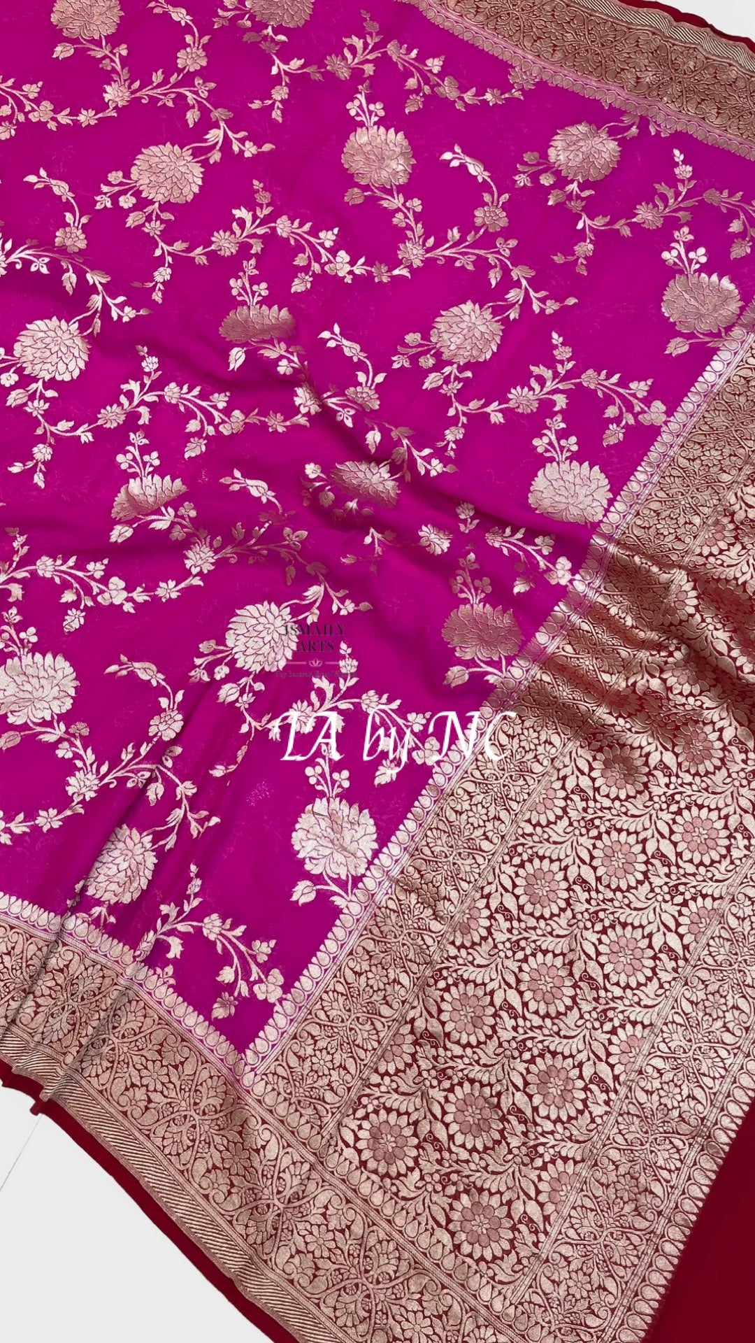 Rani Banarasi Pure Khaddi Georgette Meenakari Dupatta