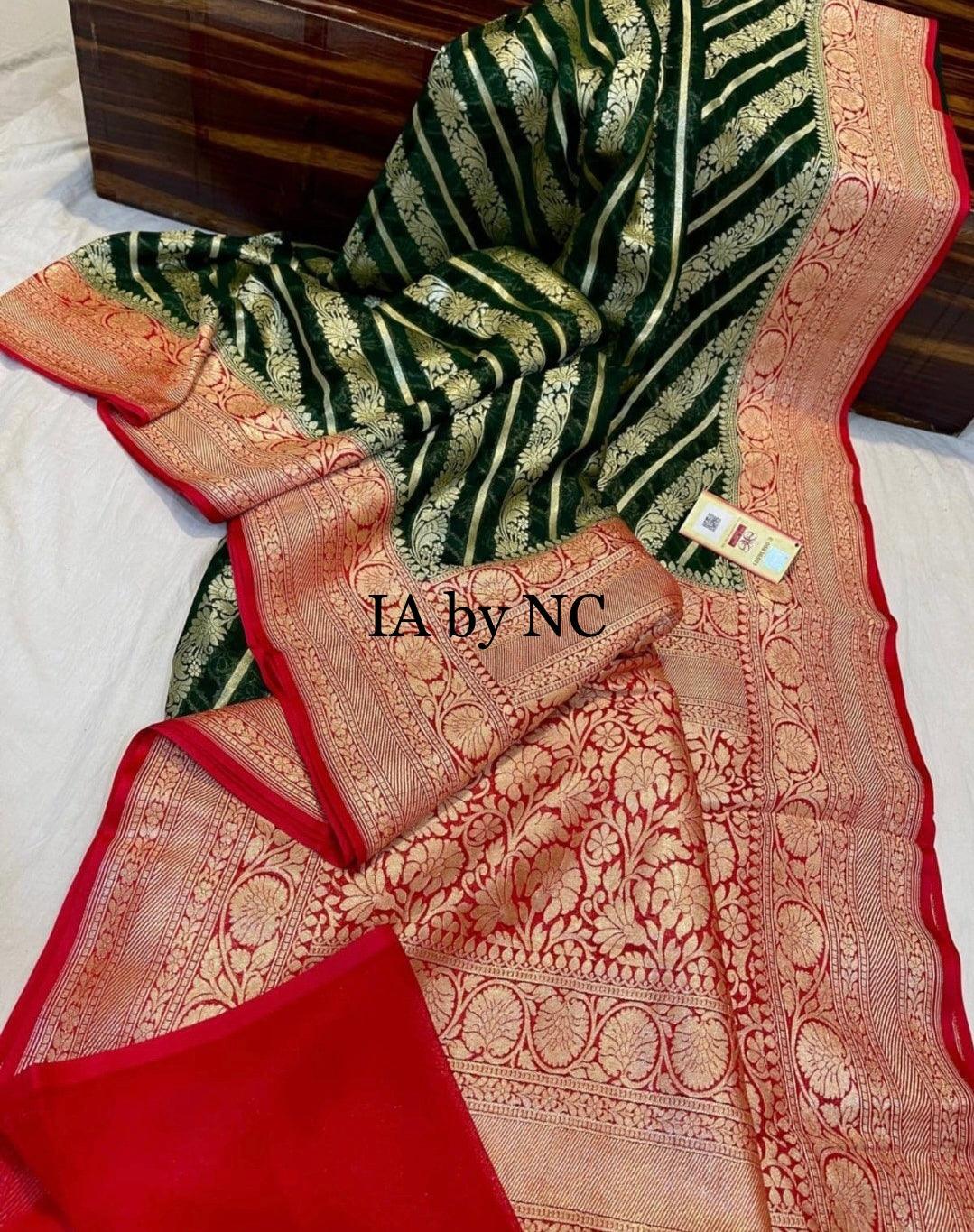 Sacramento Banarasi Pure Khaddi Georgette Saree