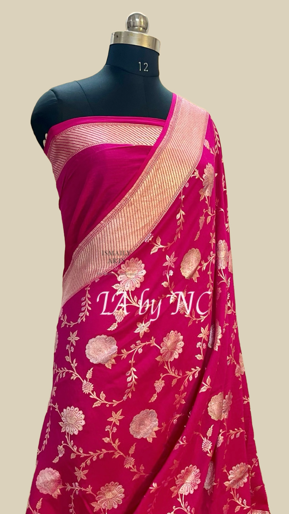 Cerise Banarasi Pure Munga Silk Saree