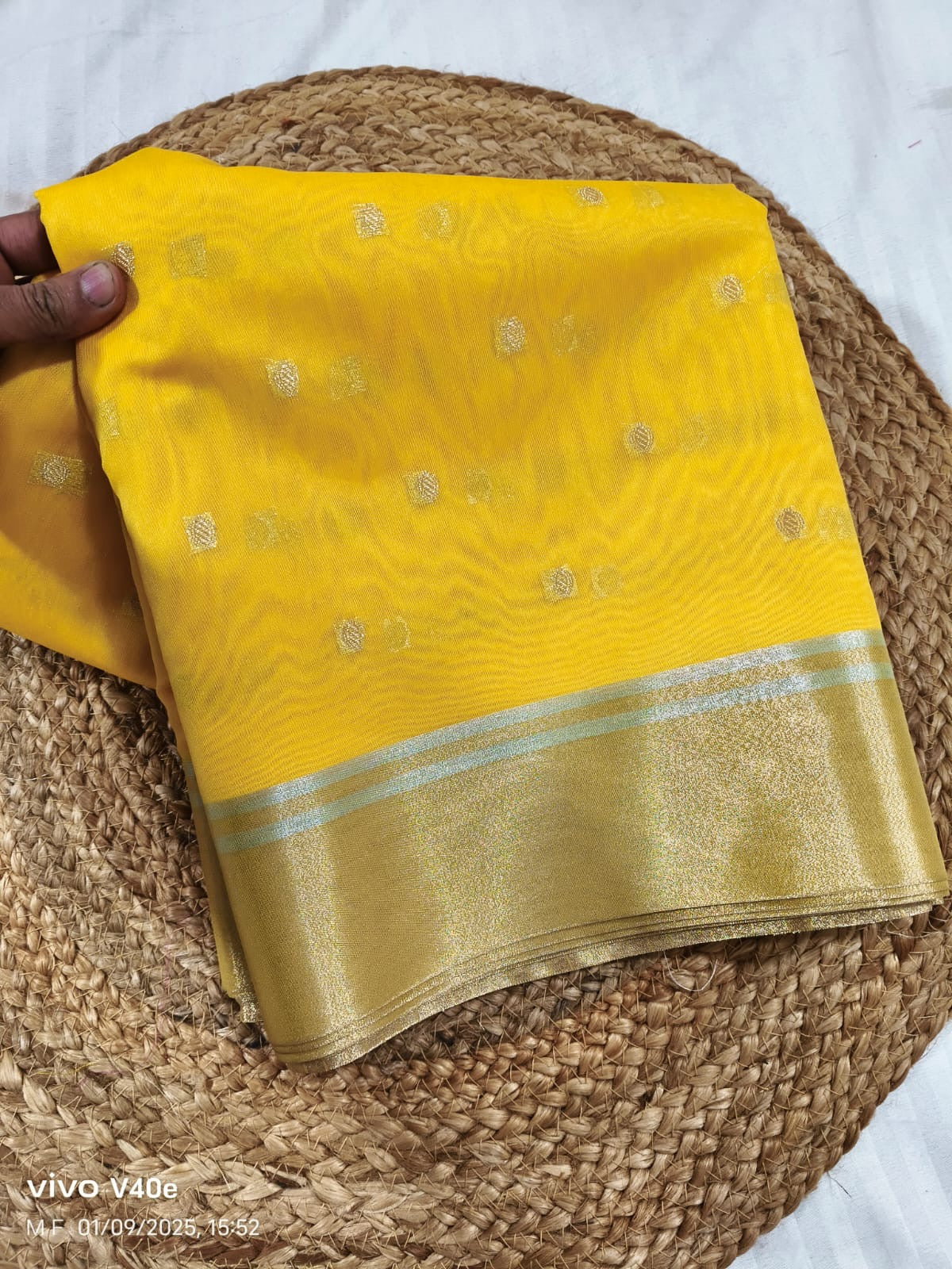 Nayanthara Inspired Banarasi Blend Cotton Silk Saree