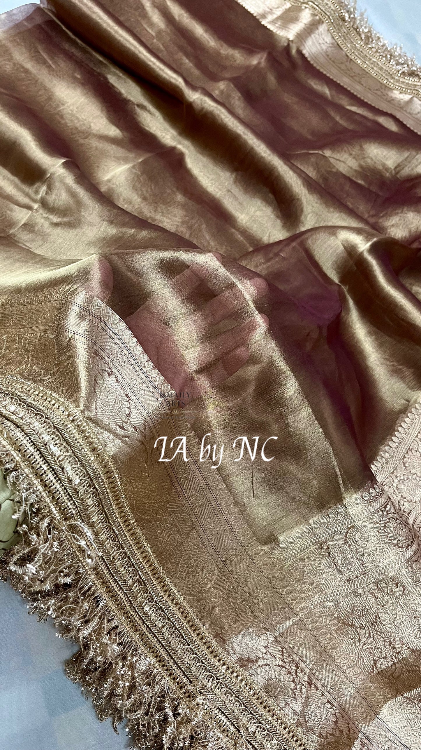 Walnut Banarasi Pure Tissue Silk Saree