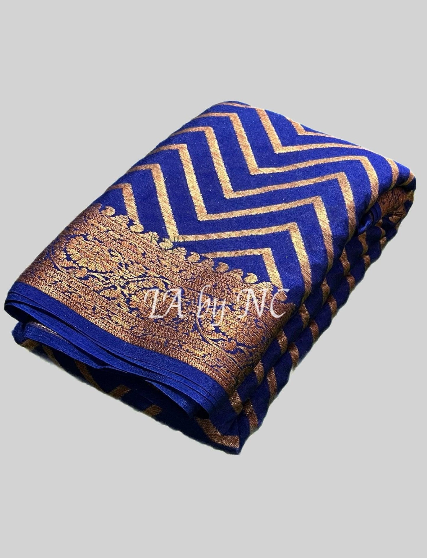 Navy Banarasi Pure Chiffon Georgette Saree