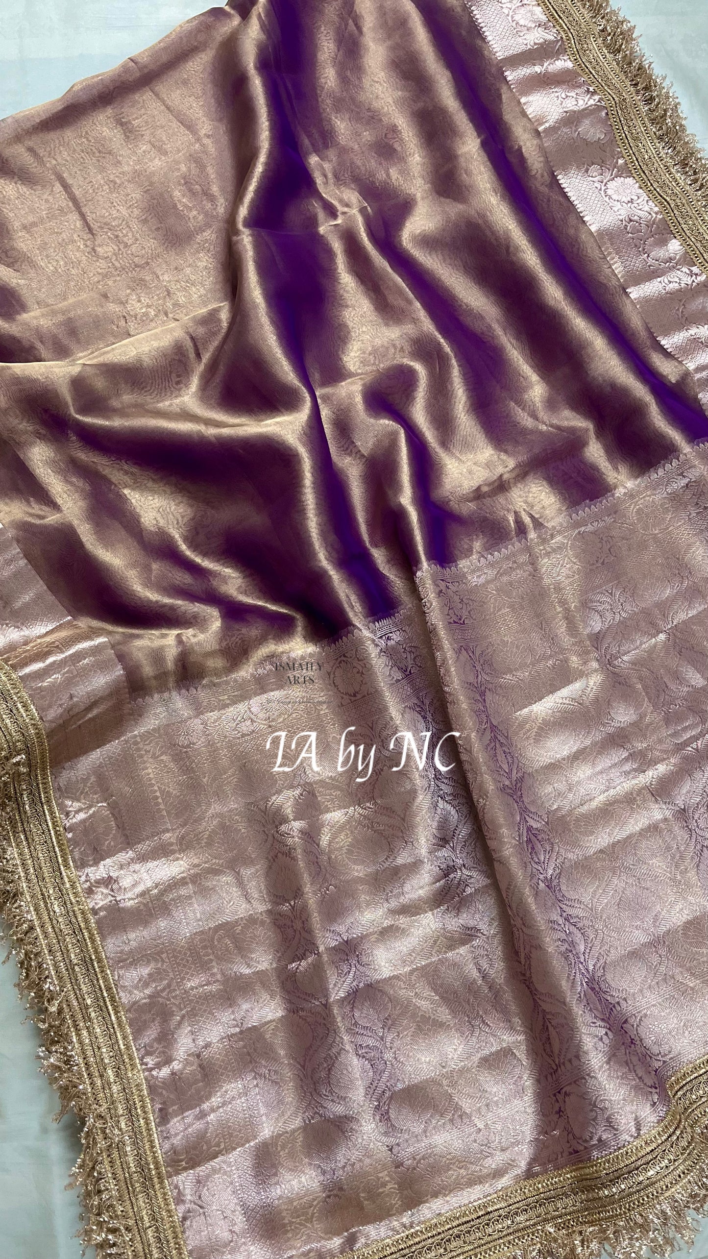 Grape Banarasi Pure Tissue Silk Saree