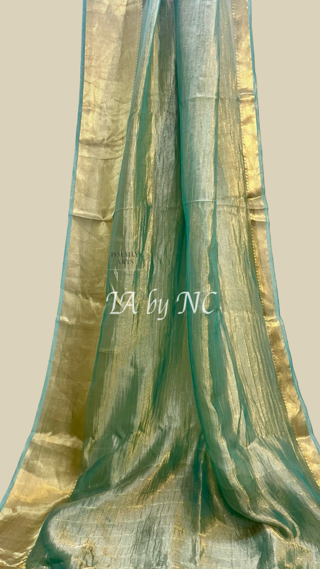 Turquoise Banarasi Pure Tissue Silk Saree