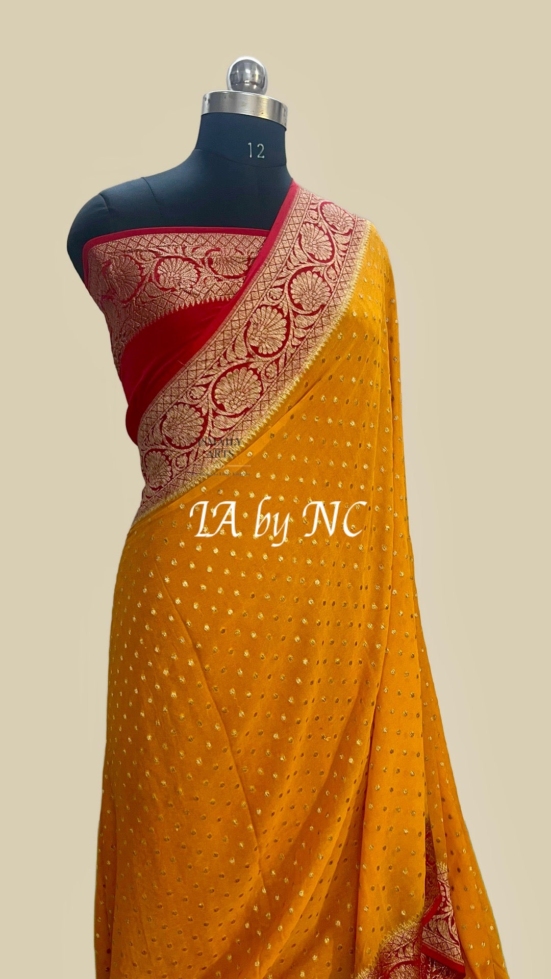 Gold Banarasi Pure Khaddi Georgette Saree