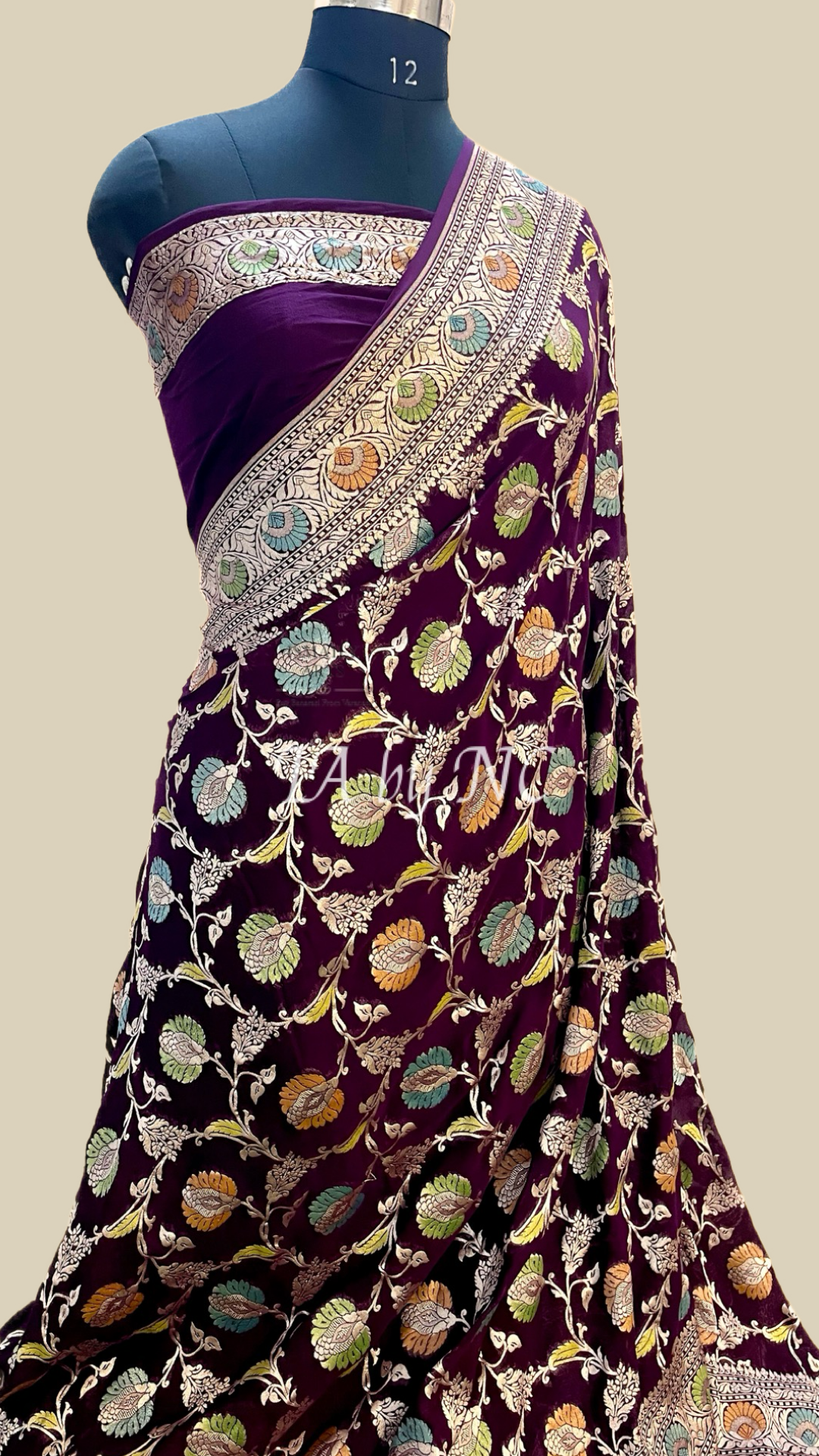 Byzantine Banarasi Pure Khaddi Georgette Saree