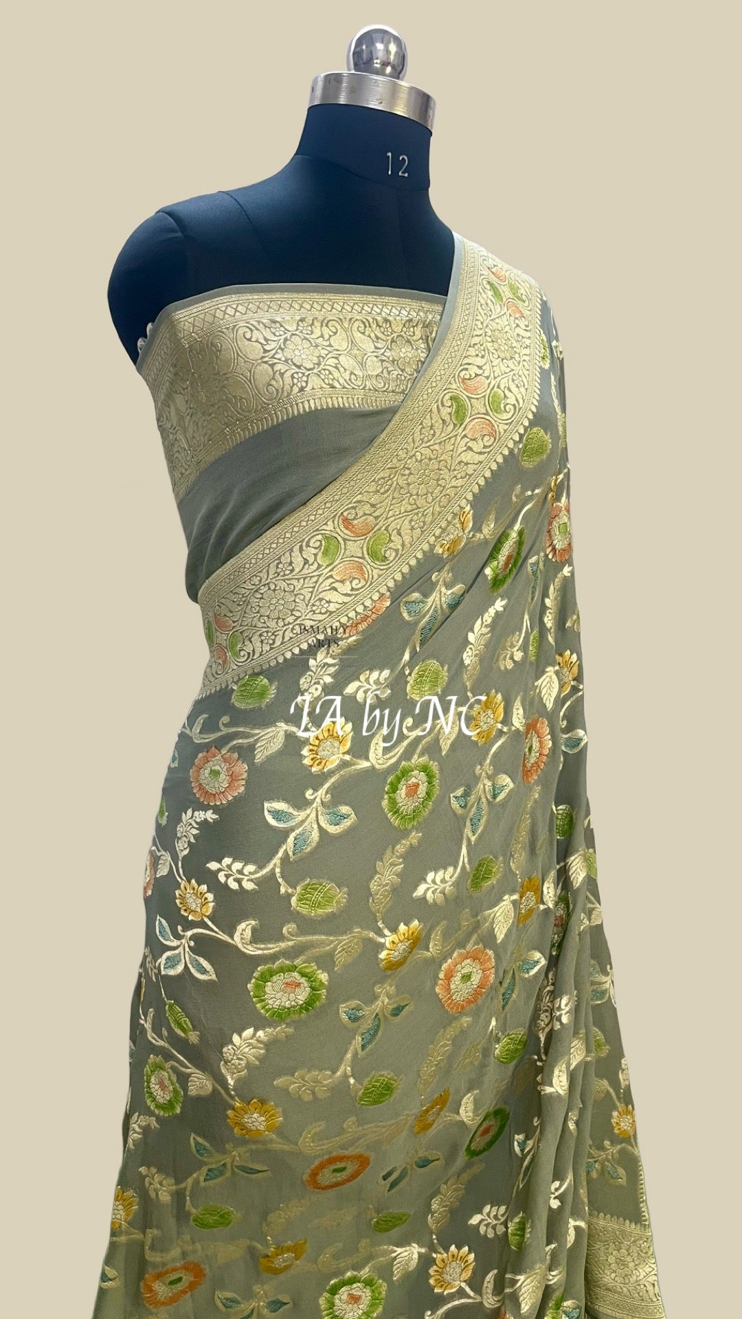 Mink Banarasi Pure Khaddi Georgette Saree