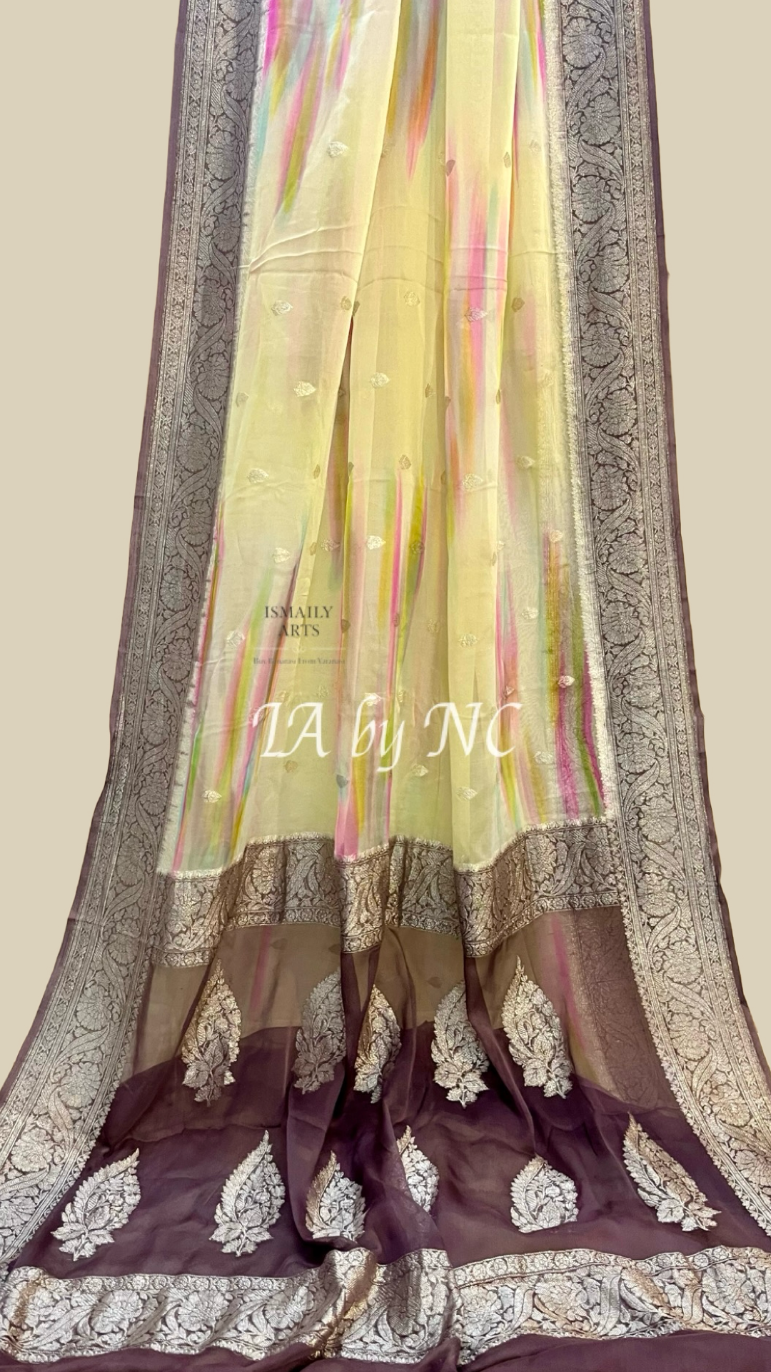 Chestnut Banarasi Pure Khaddi Georgette Kadwa Saree
