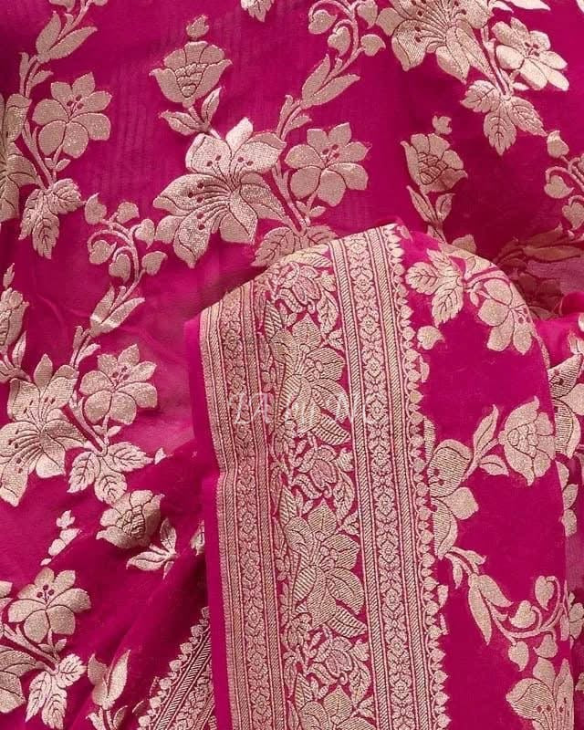 Rani Banarasi Pure Khaddi Georgette Saree