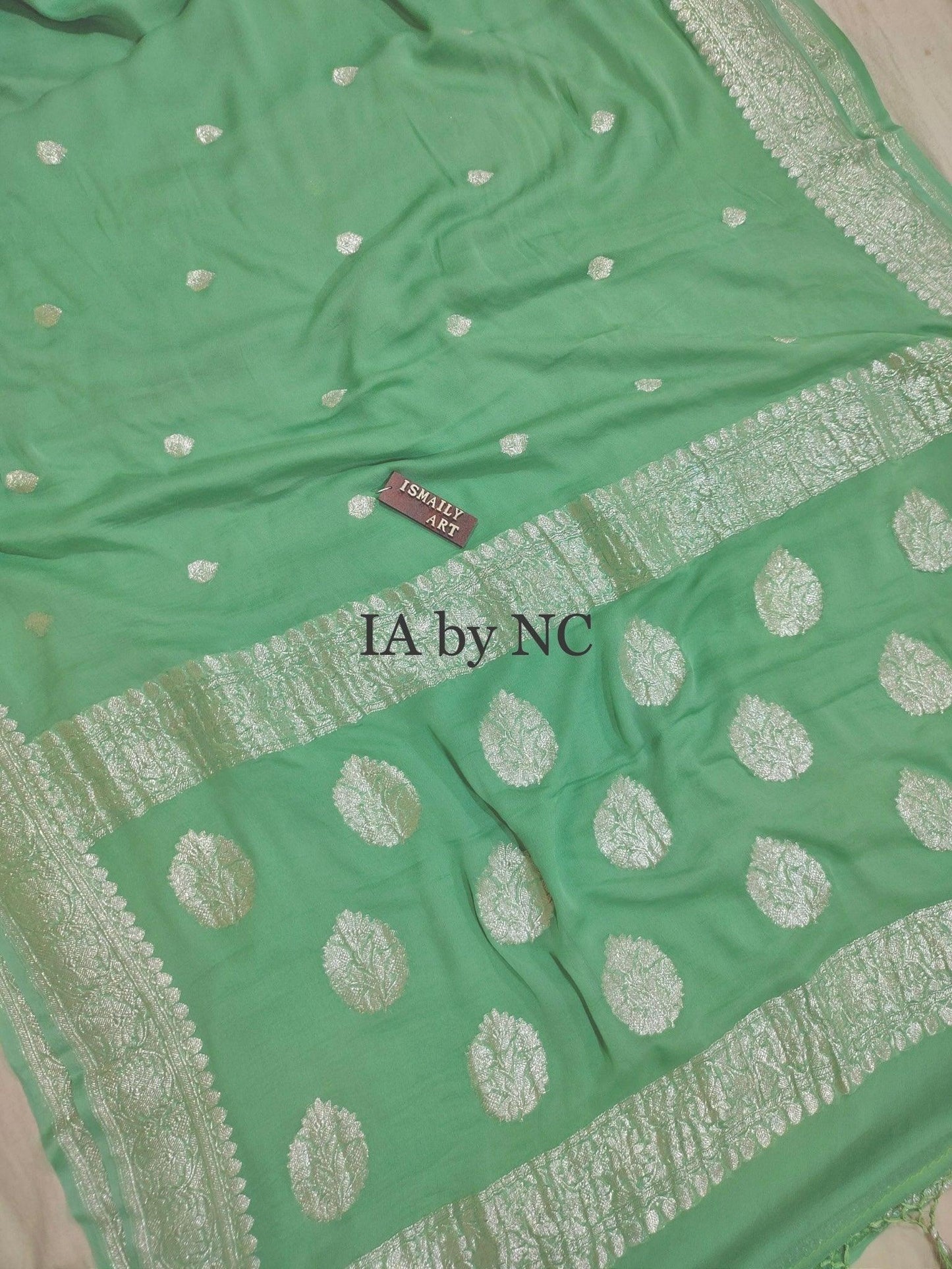 Jade Banarasi Pure Khaddi Georgette Kadwa Saree
