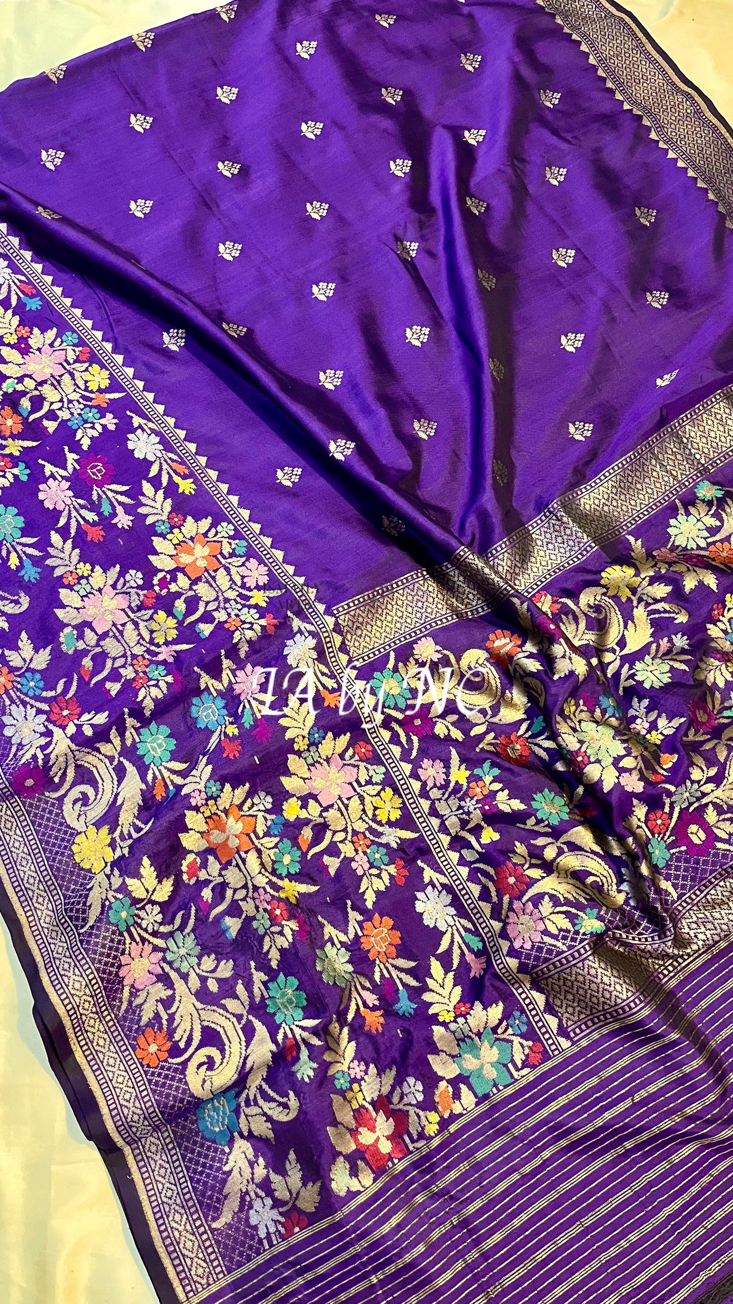 Grape Banarasi Pure Katan Silk Paithani Brocade Saree