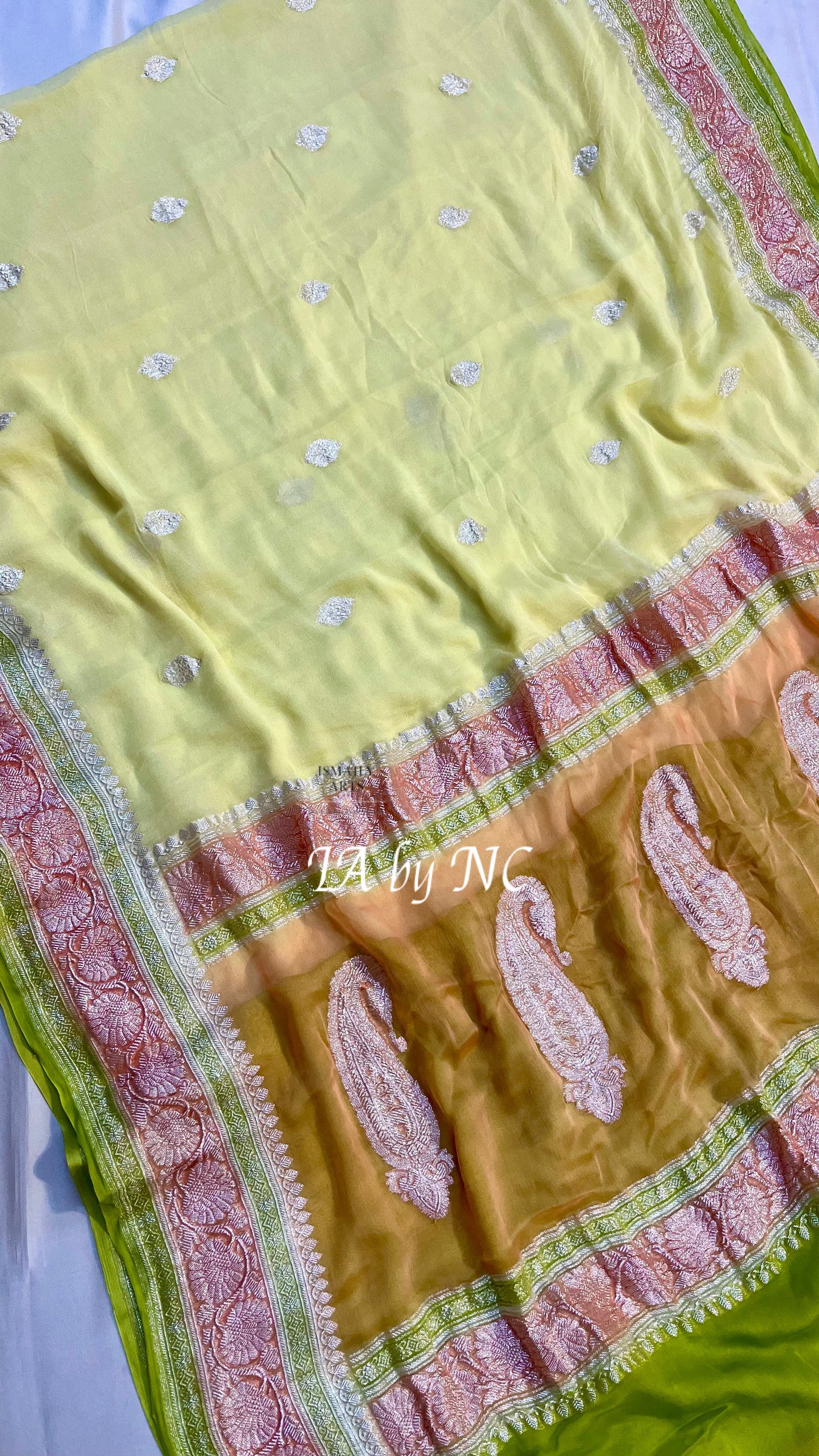 Laguna Banarasi Pure Khaddi Georgette Kadwa Saree