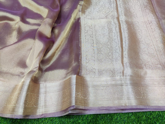 Plum Banarasi Pure Tissue Silk Saree