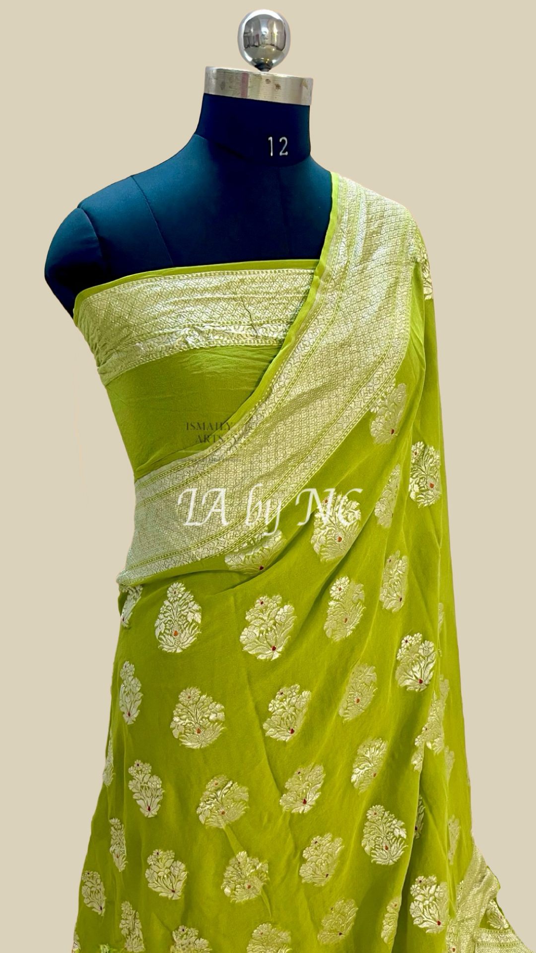 Moss Banarasi Pure Khaddi Georgette Saree