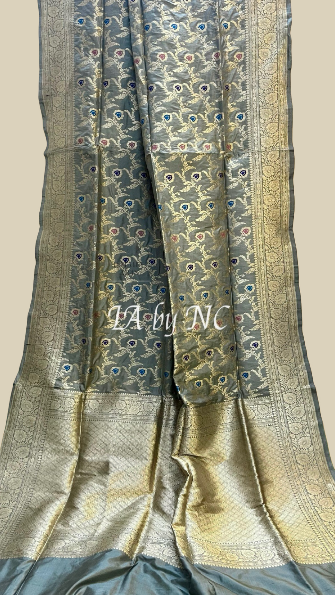 Abalone Banarasi Pure Katan Silk Meenakari Pattu Saree