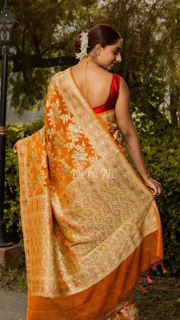 Honey Banarasi Pure Khaddi Georgette Saree