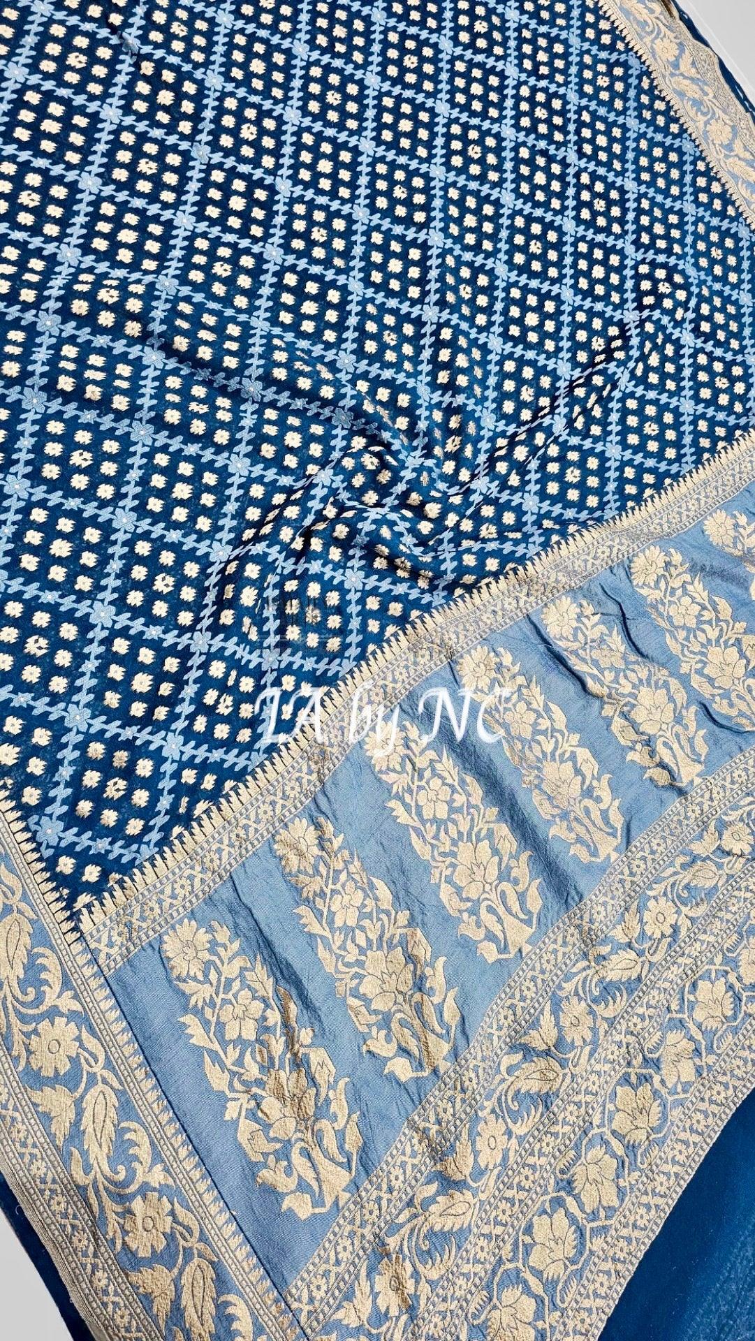 German Banarasi Pure Khaddi Georgette Saree