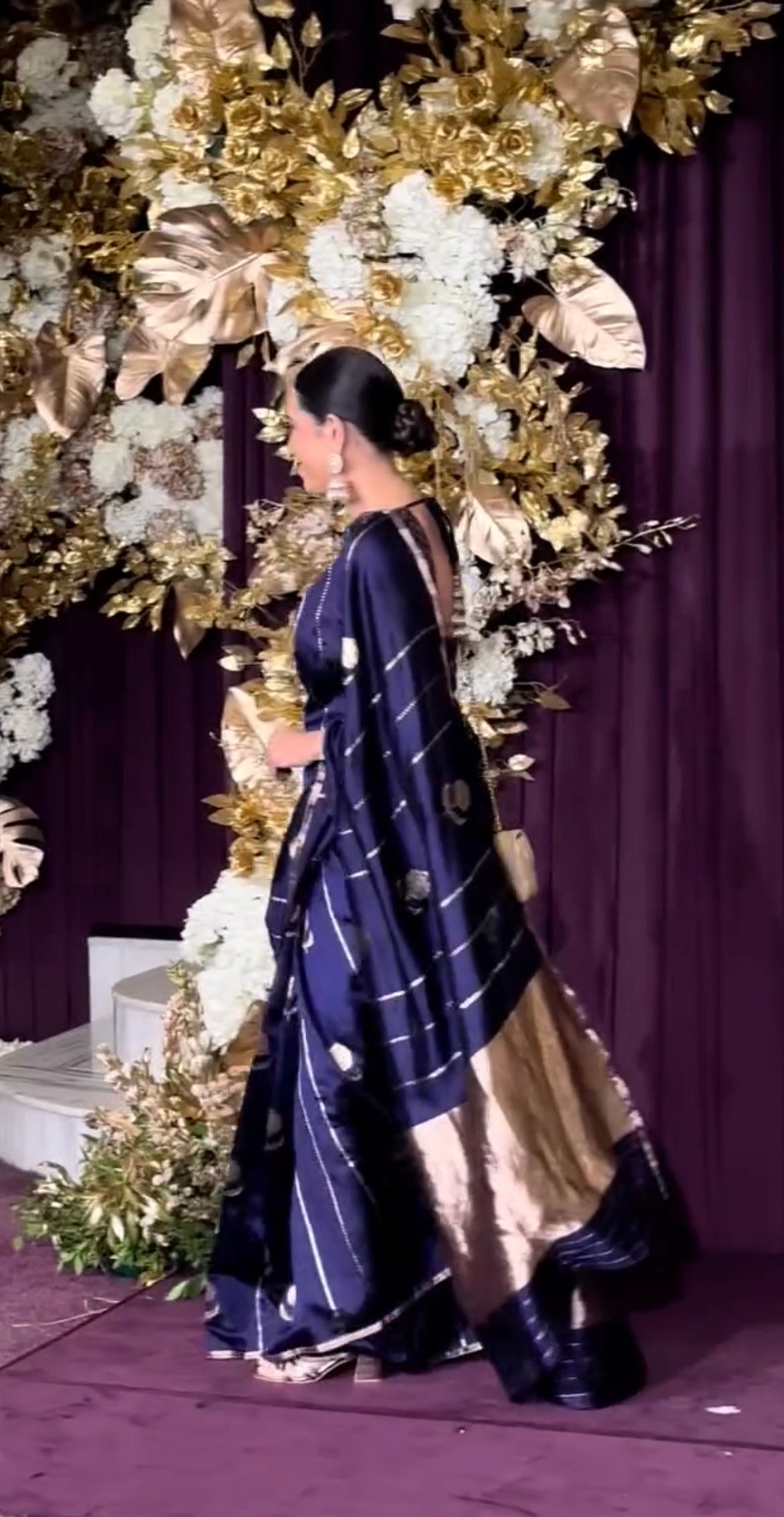 Karishma Kapoor inspired Space Banarasi Pure Katan Silk Raw Mango Kadwa Saree