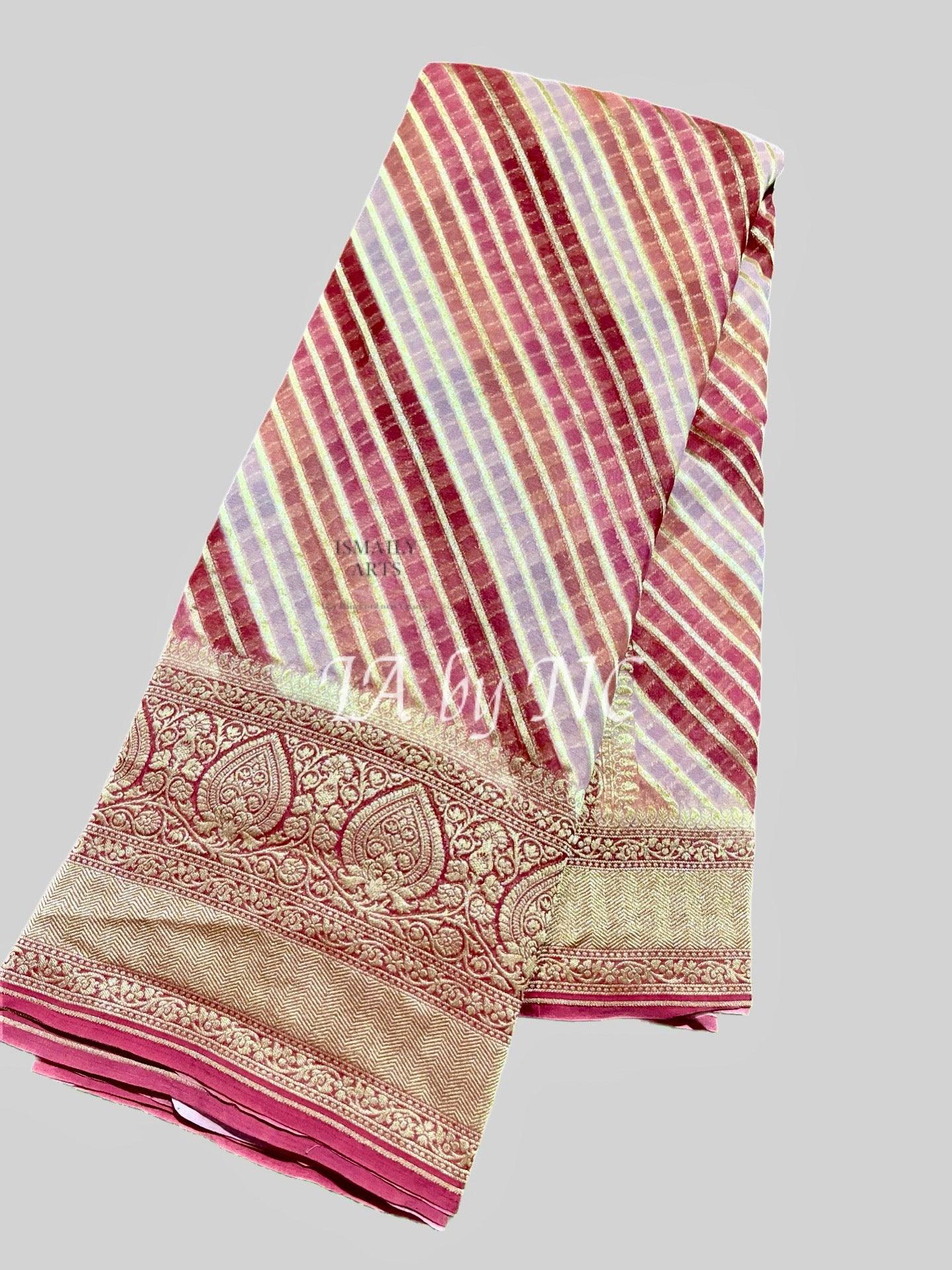 Flamingo Banarasi Pure Khaddi Georgette Saree