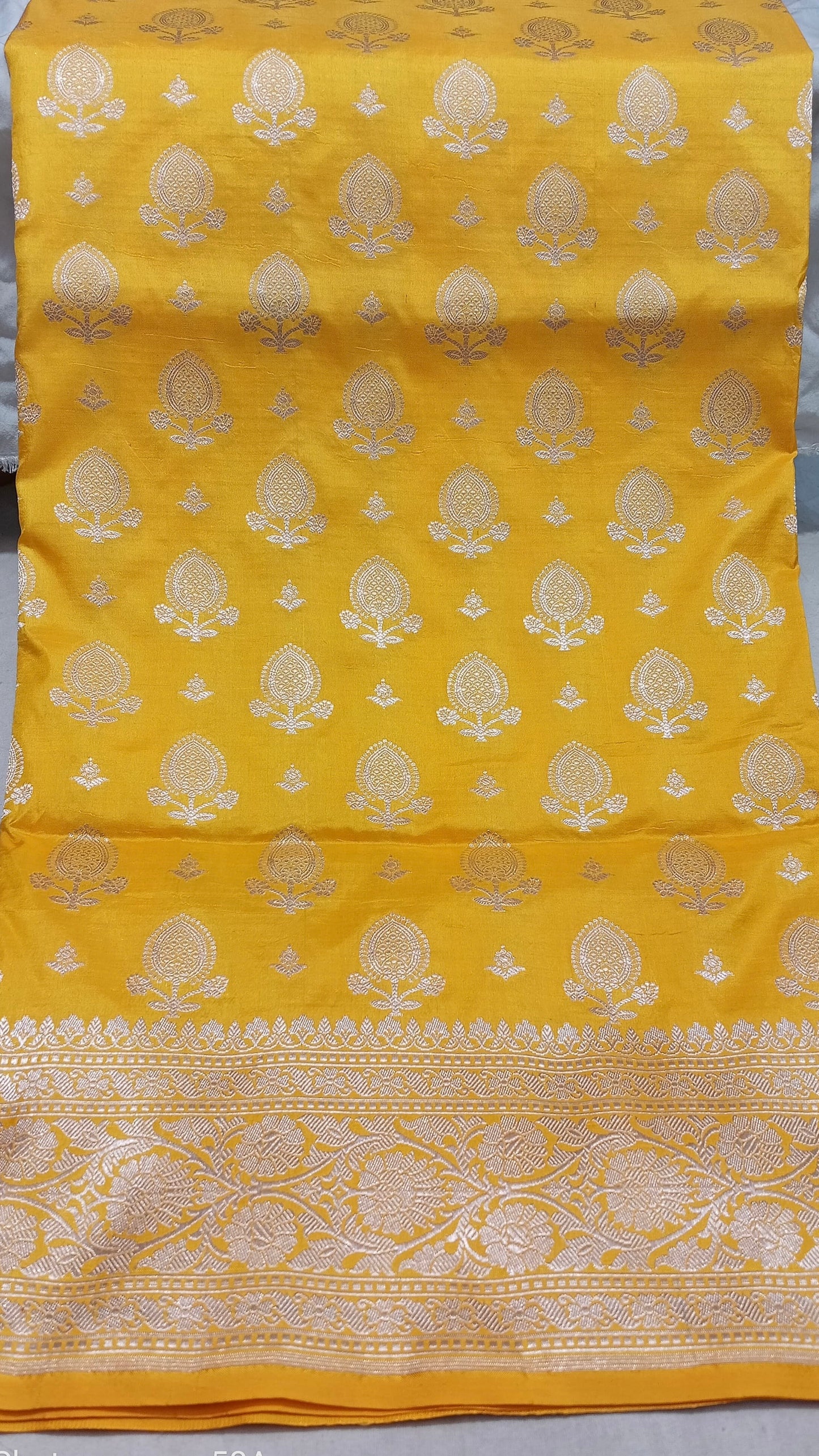 Vidya Balan’s Yellow Banarasi Pure Katan Silk Saree