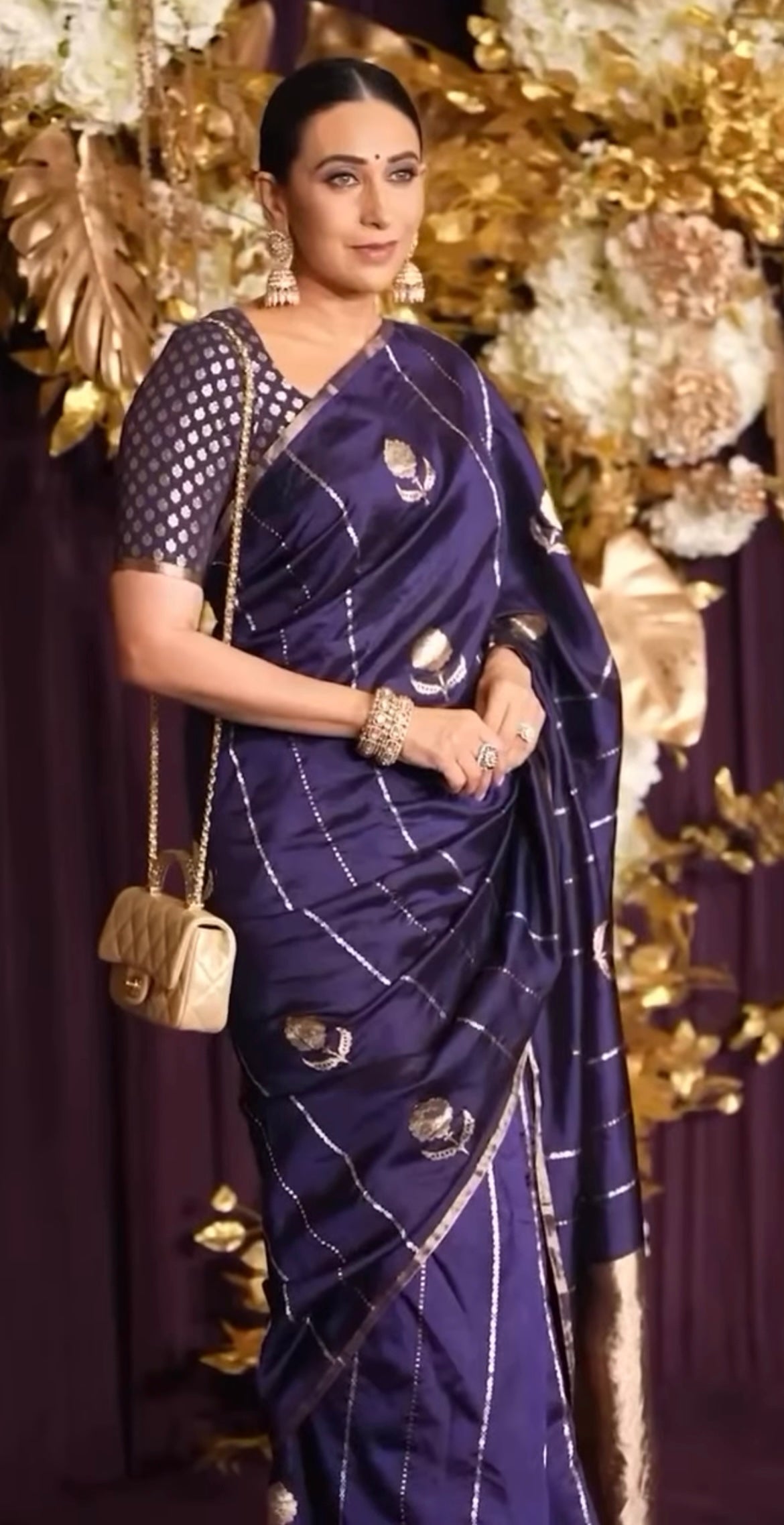 Karishma Kapoor inspired Space Banarasi Pure Katan Silk Raw Mango Kadwa Saree