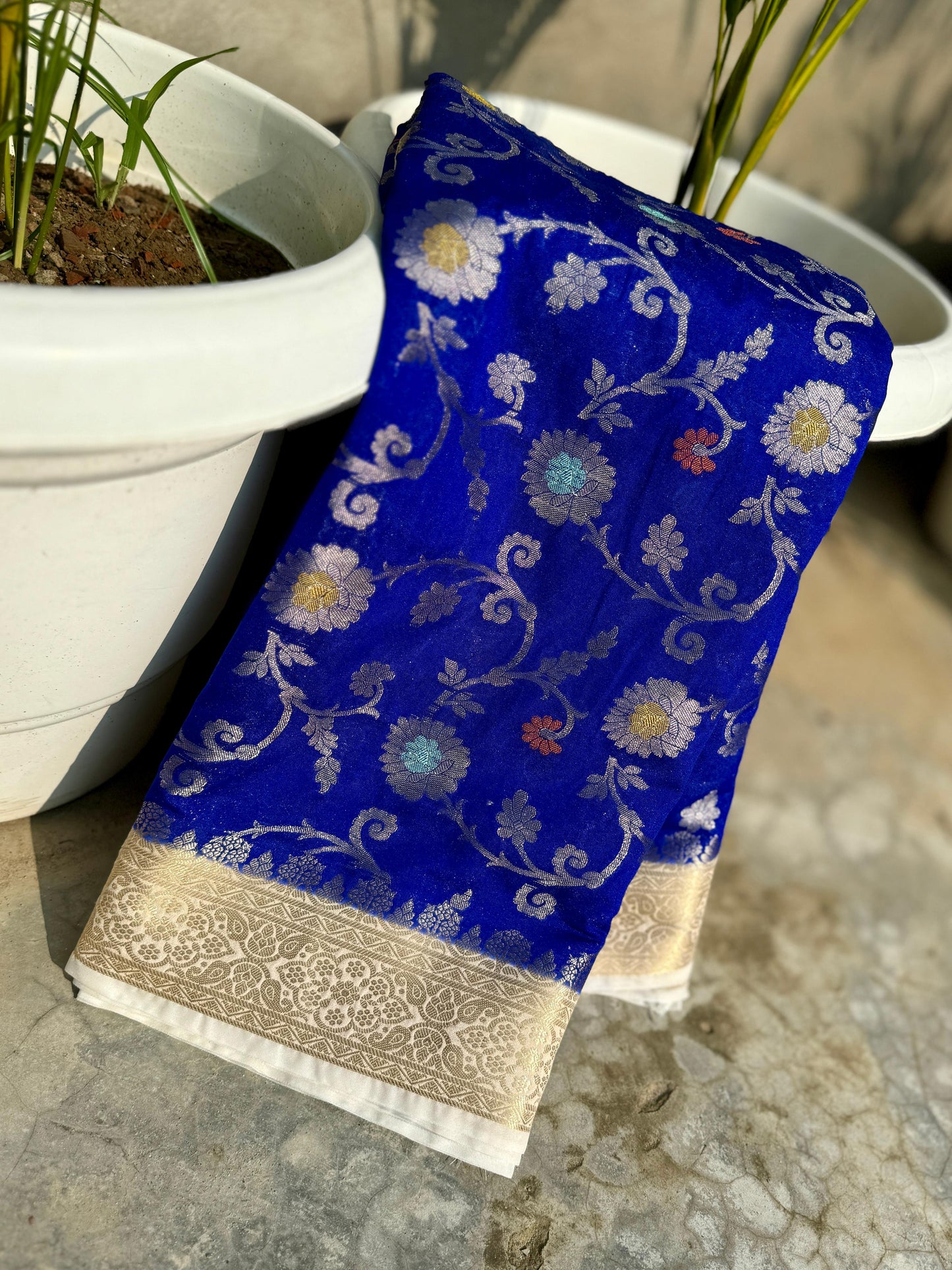 Banarasi Blend Khaddi Georgette Meena Saree