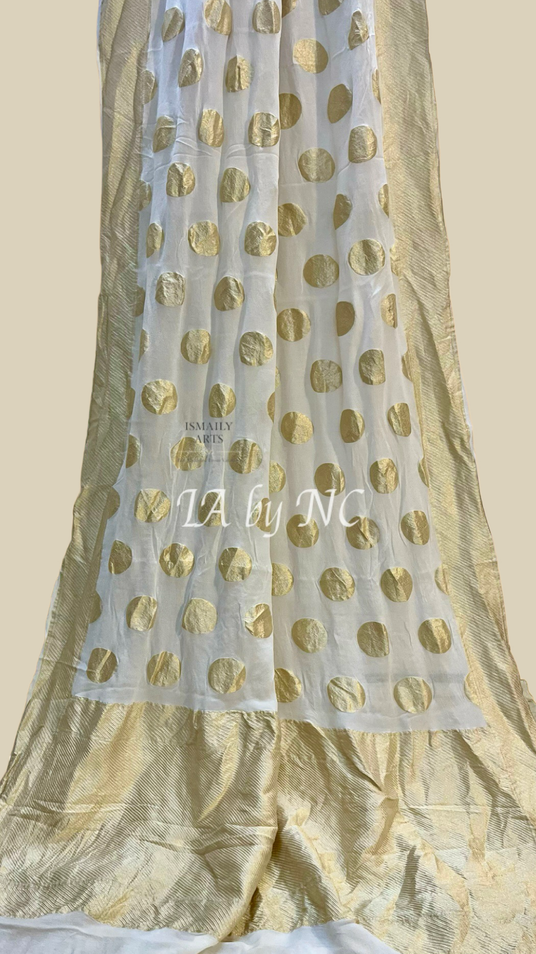 White Banarasi Pure Khaddi Georgette Saree