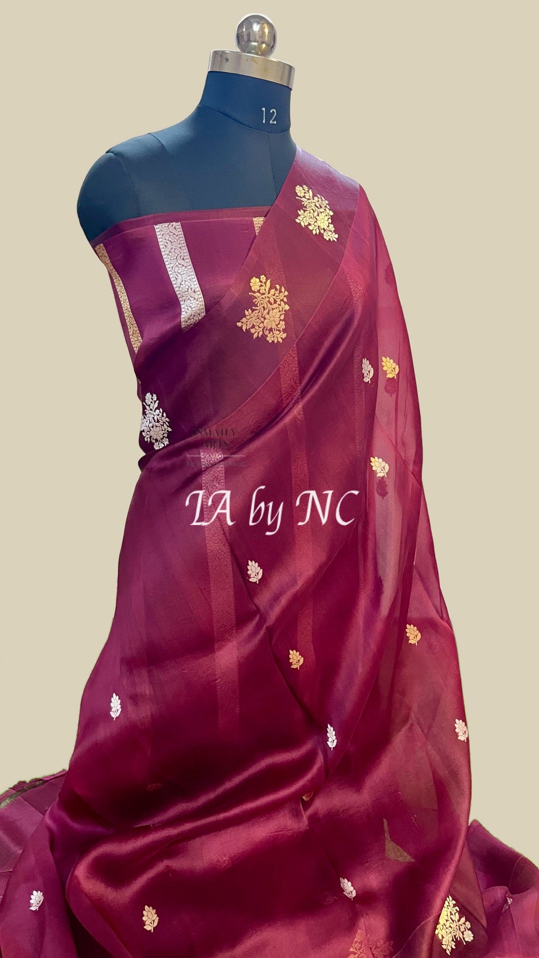 Mulberry Banarasi Pure Kora Silk Kadwa Saree
