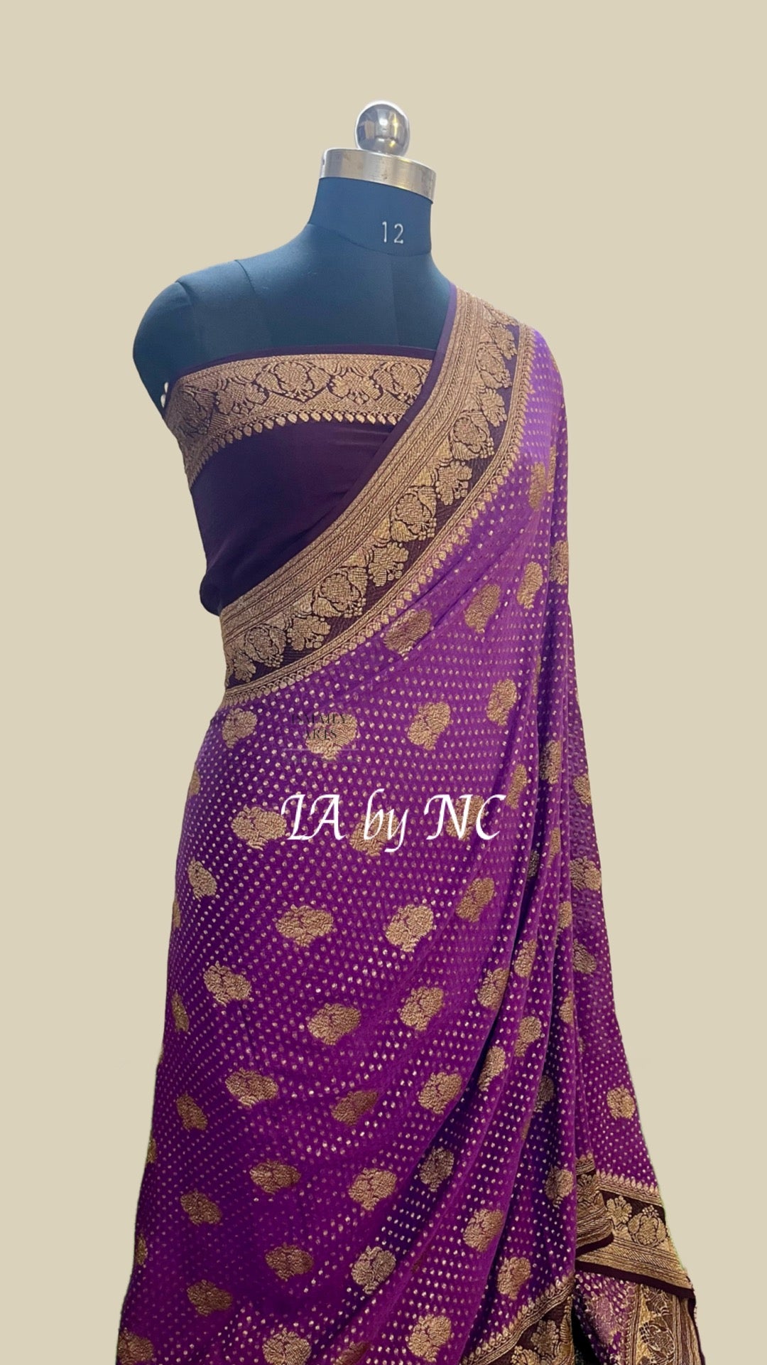 Plum Banarasi Pure Khaddi Georgette Saree