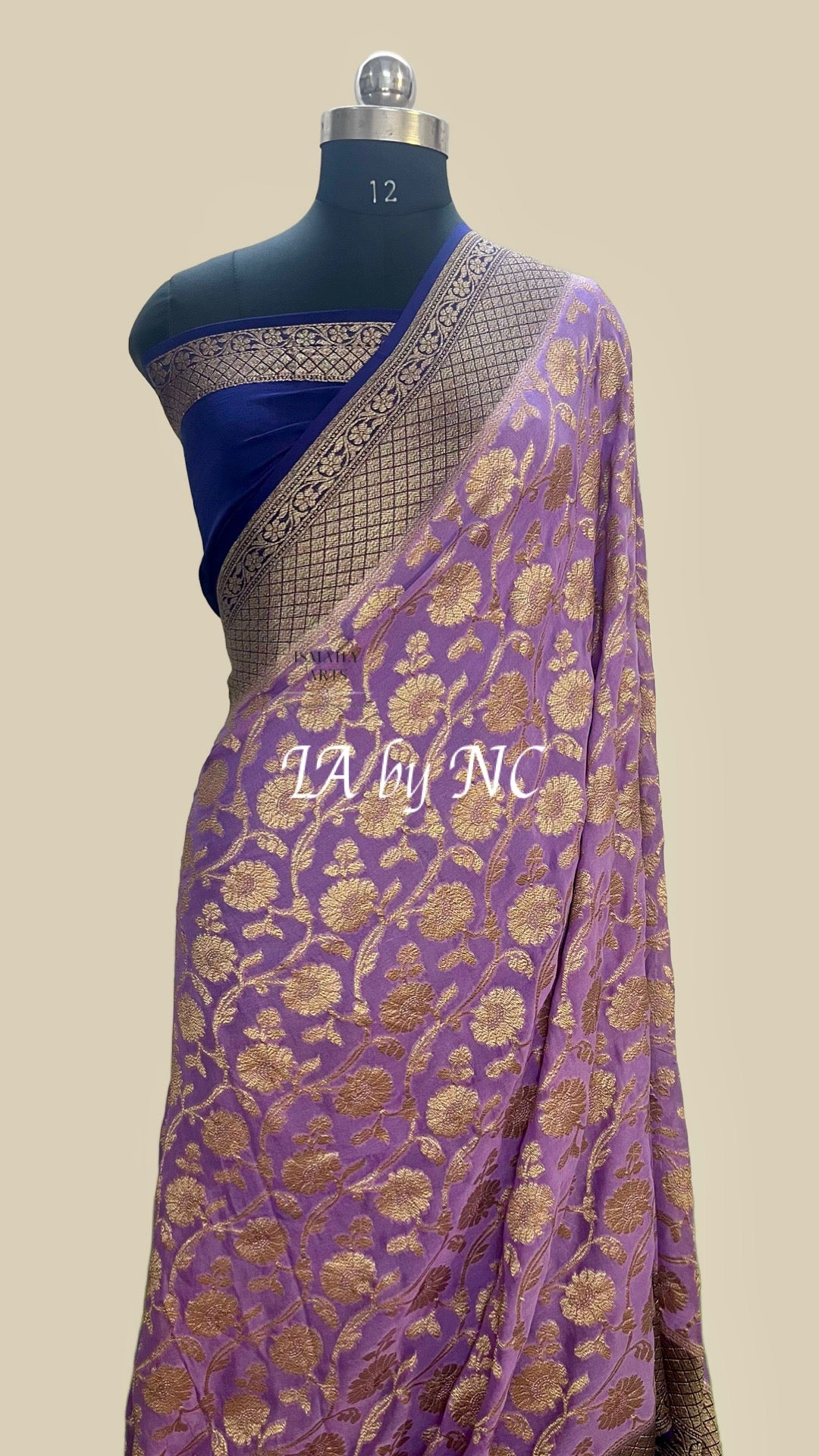 African Banarasi Pure Khaddi Georgette Saree