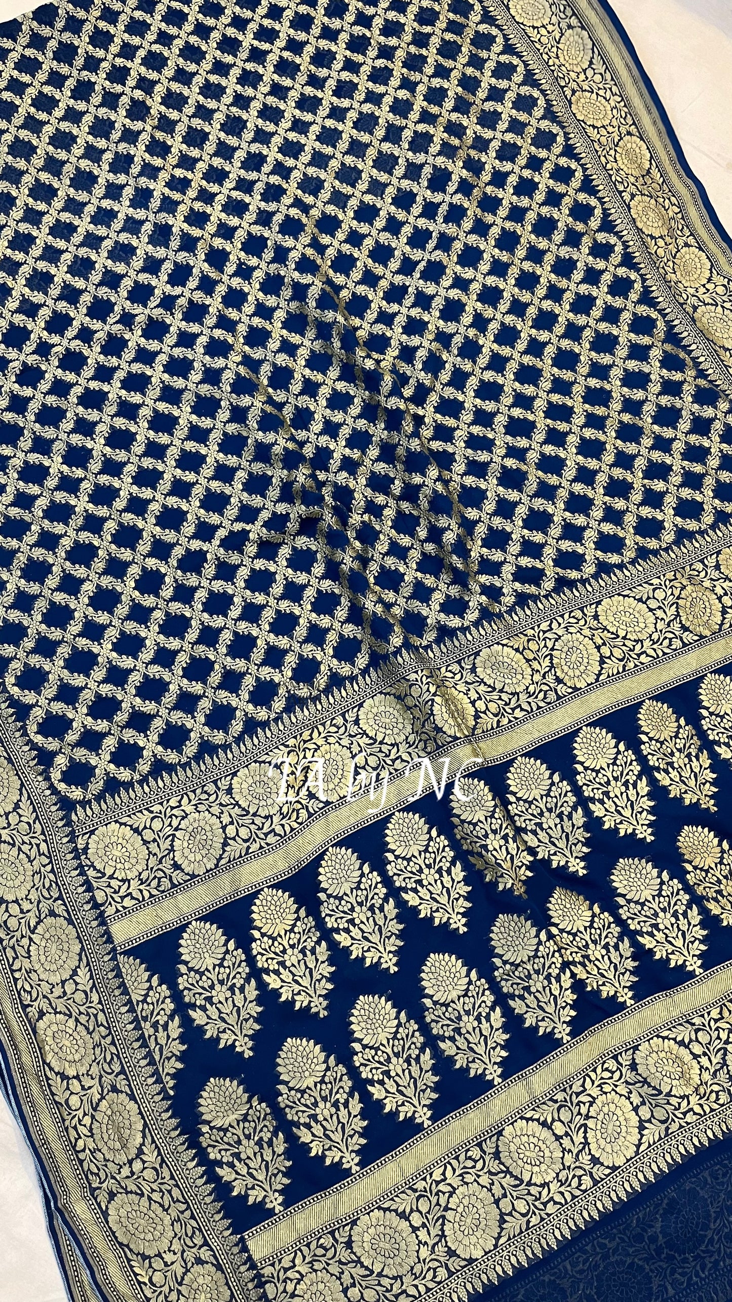 German Banarasi Pure Khaddi Georgette Saree