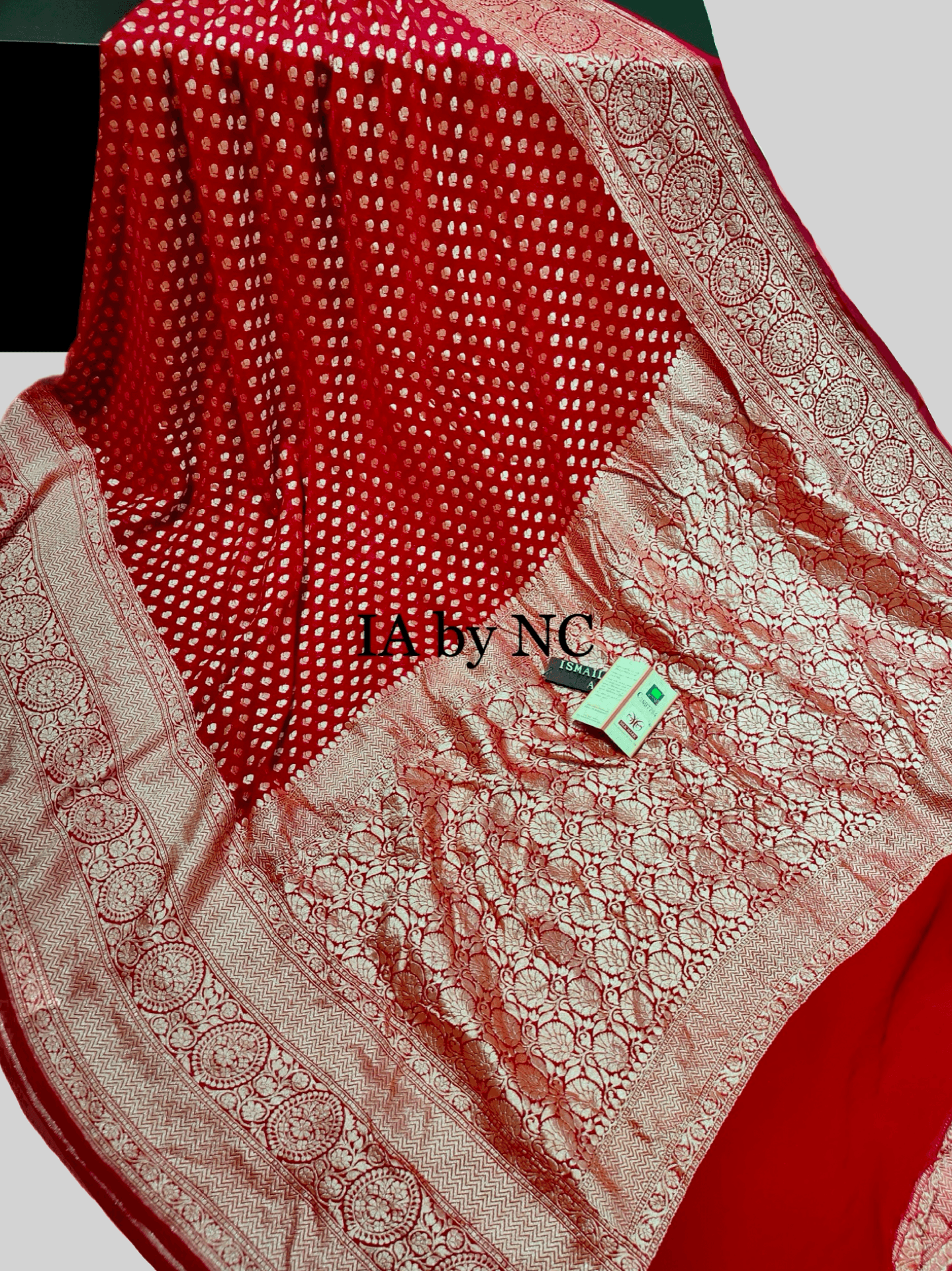 Crimson Banarasi Pure Khaddi Georgette Saree