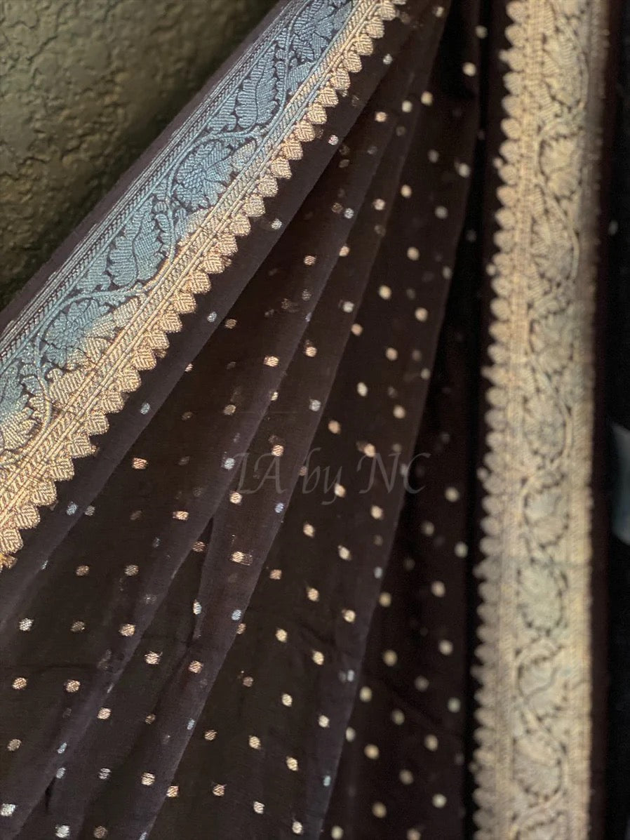 Black Banarasi Pure Khaddi Georgette Dupatta