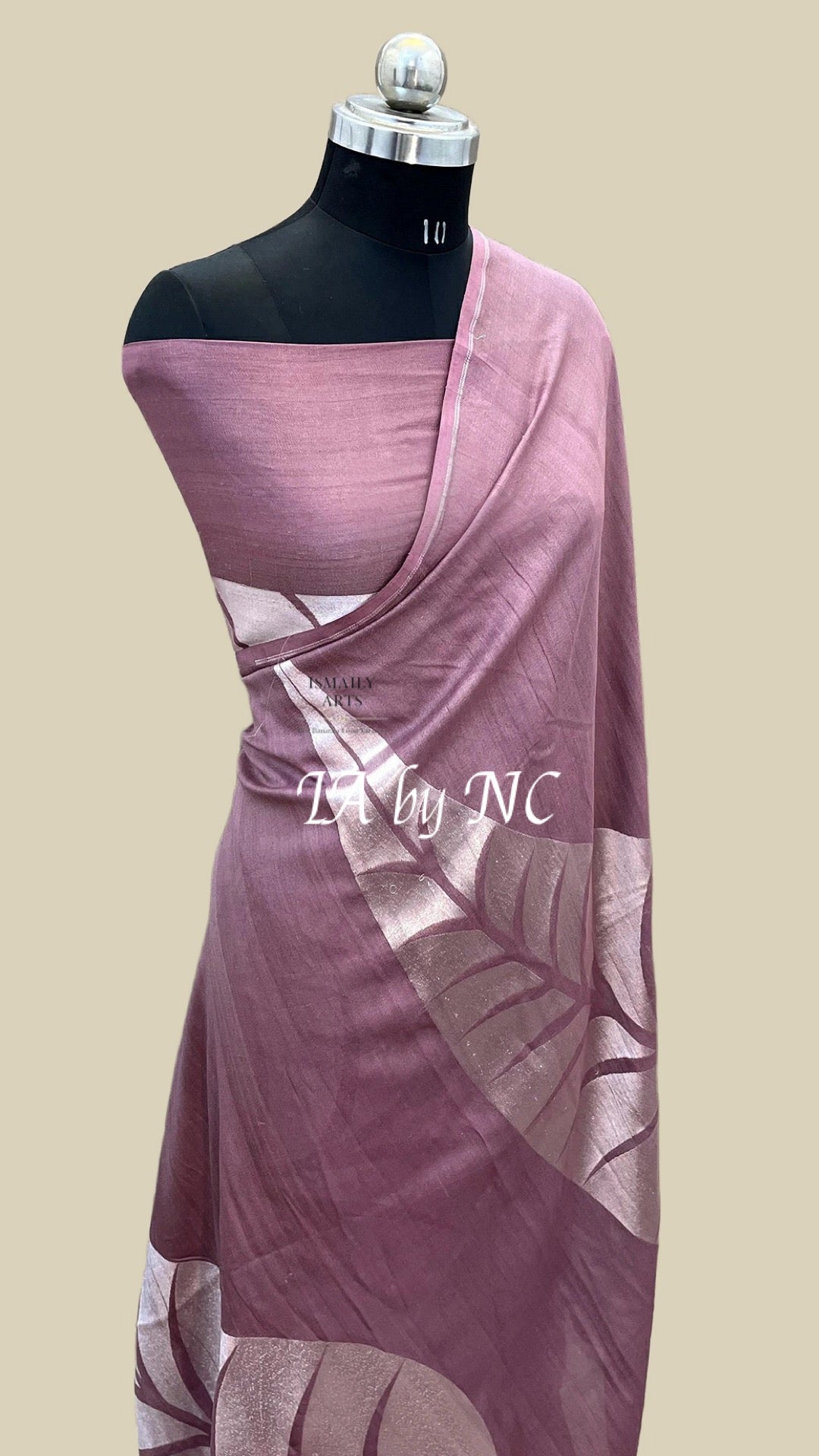 Mauve Banarasi Pure Khaddi Tussar Georgette Designer Saree