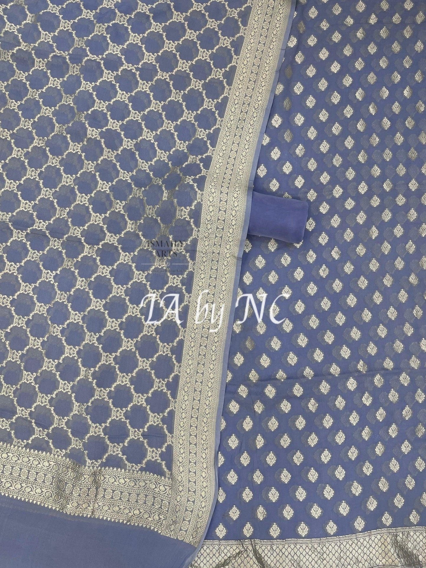 Pigeon Banarasi Pure Khaddi Georgette Suit Dupatta