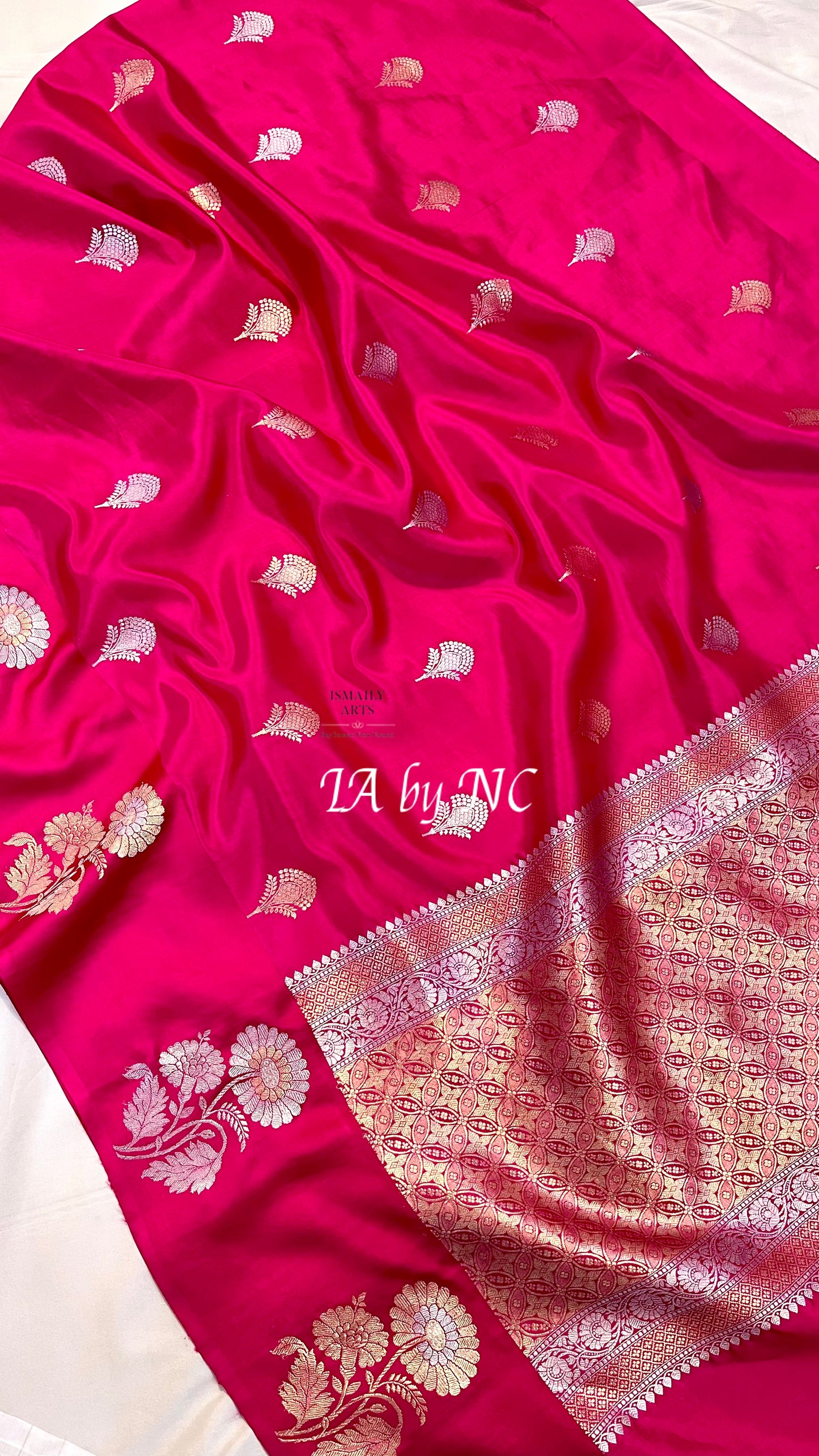 Ruby Banarasi Pure Katan Silk Raw Mango Kadwa Saree