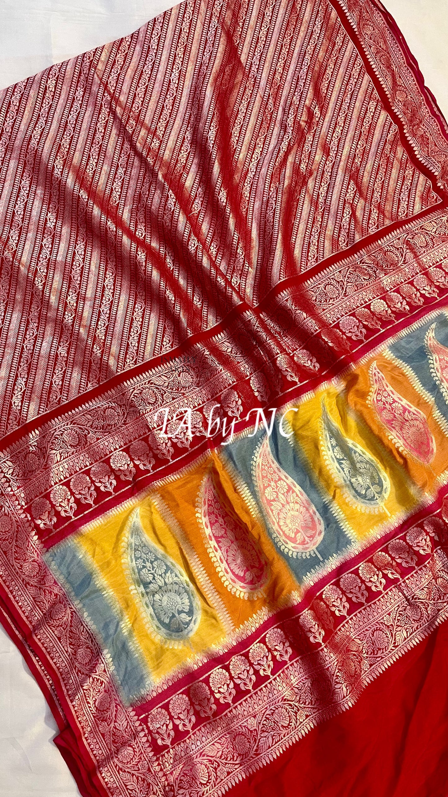 Crimson Banarasi Pure Munga Silk Brocade Saree