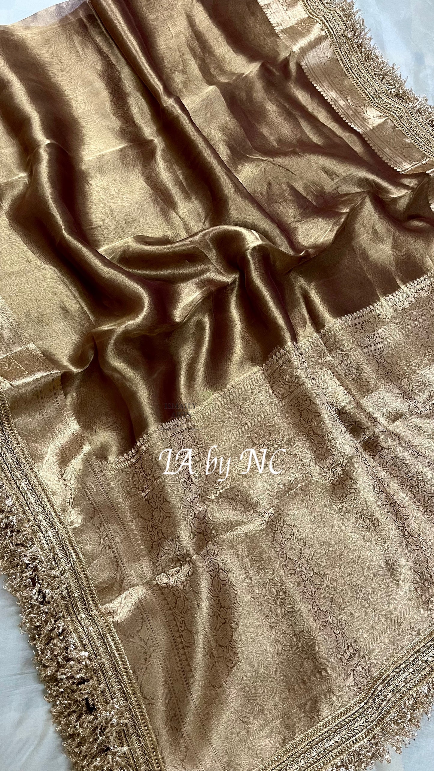 Walnut Banarasi Pure Tissue Silk Saree