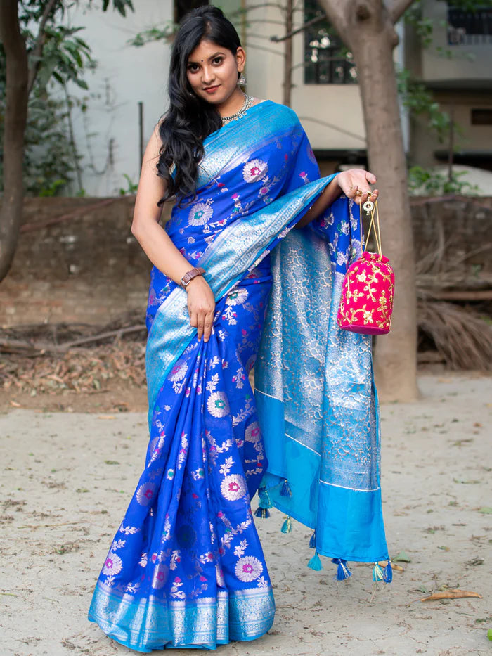 Banarasi Blend Khaddi Georgette Meena Saree