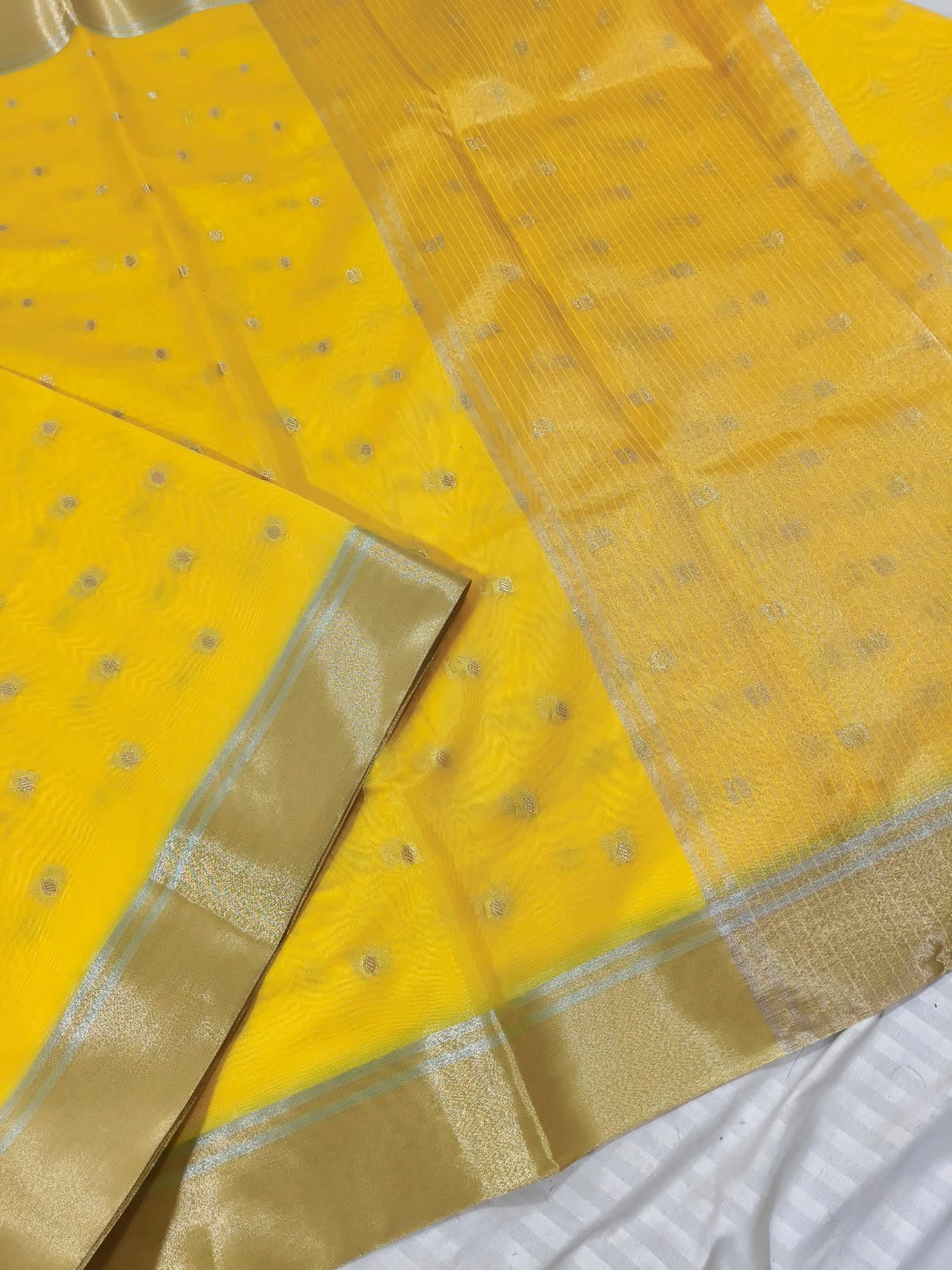 Nayanthara Inspired Banarasi Blend Cotton Silk Saree