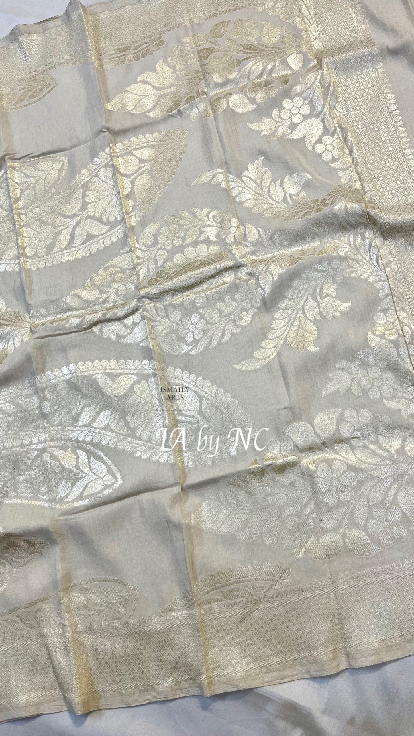 Beige Banarasi Pure Munga Silk Dupatta