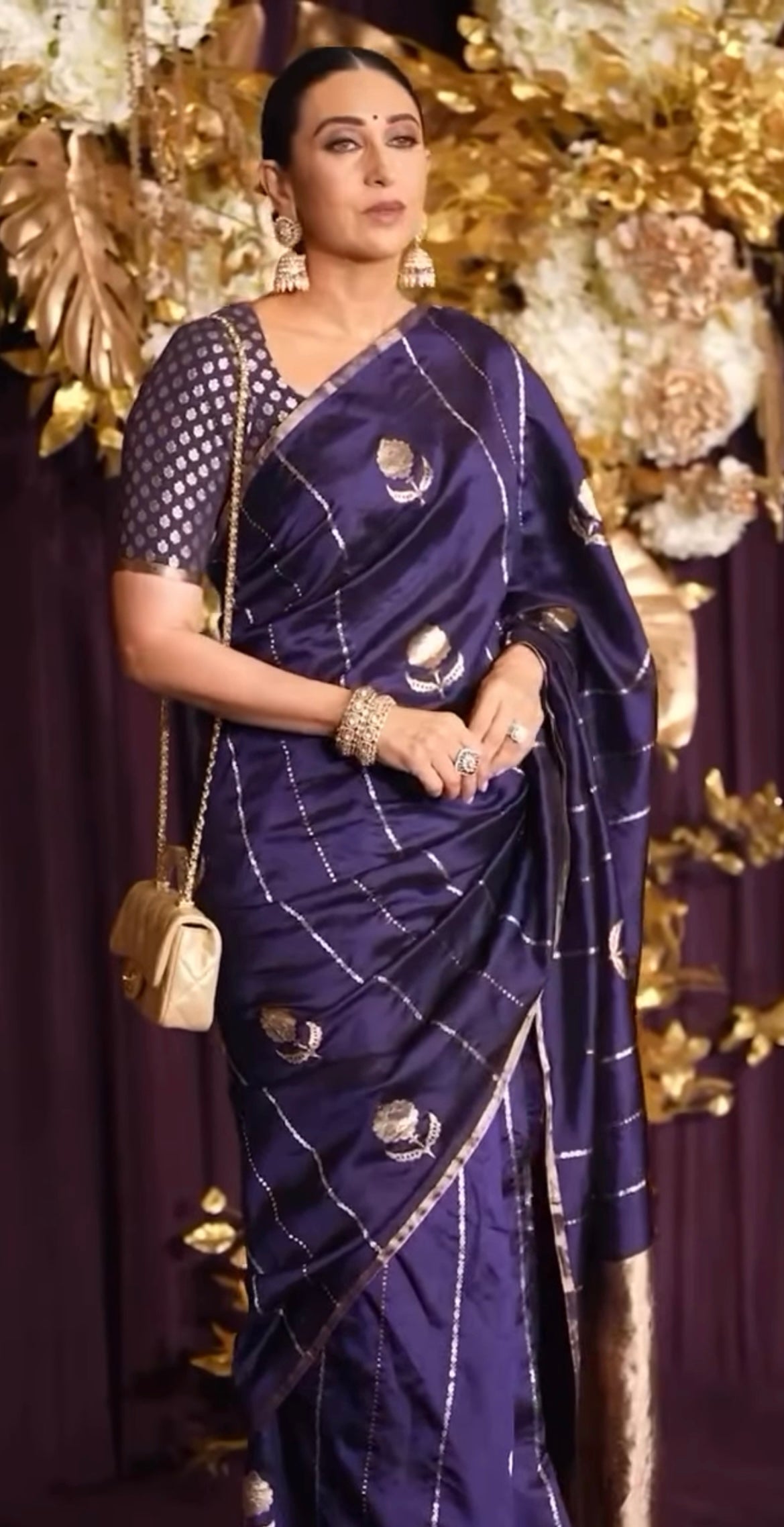 Karishma Kapoor inspired Space Banarasi Pure Katan Silk Raw Mango Kadwa Saree