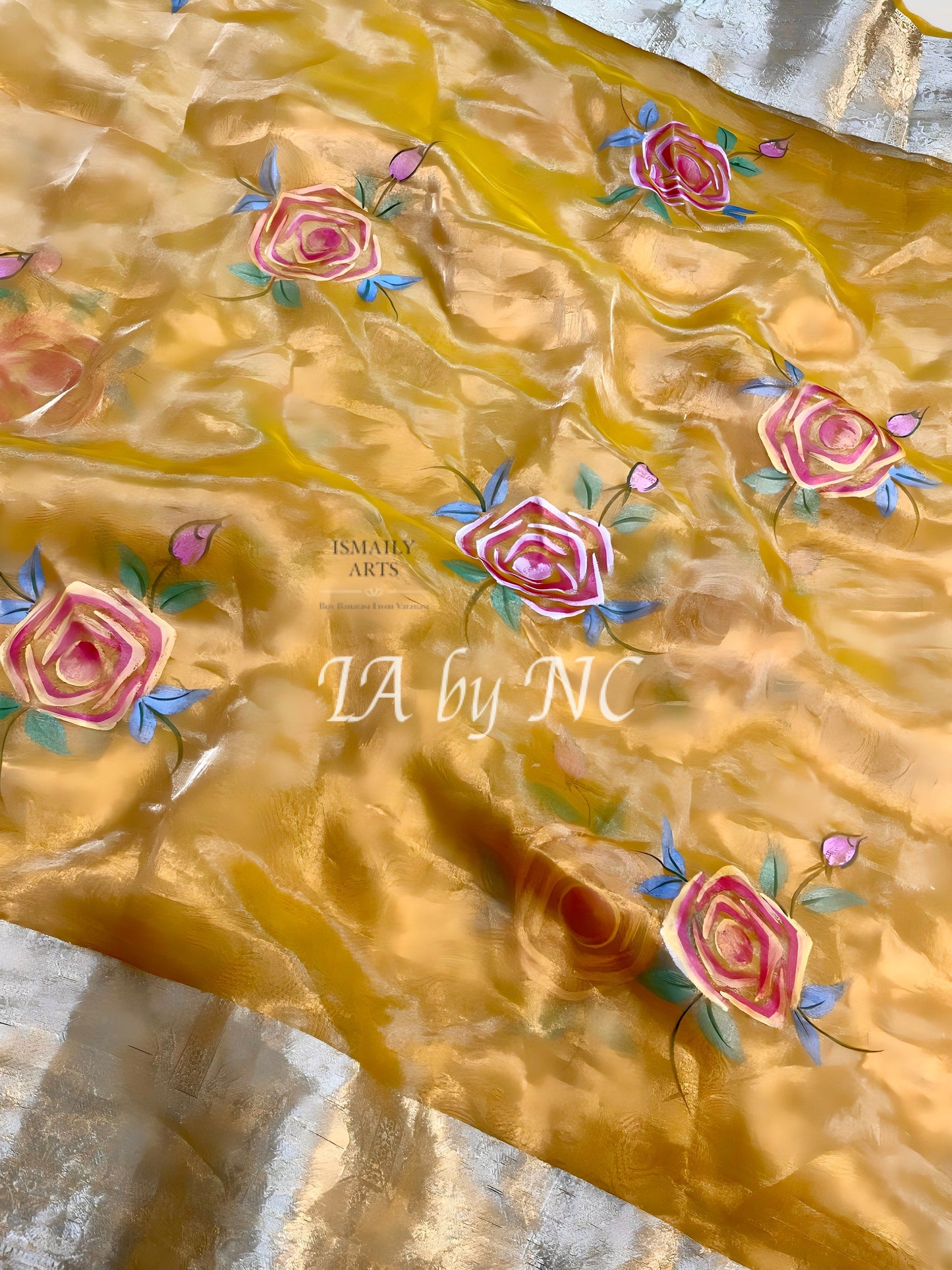 Goldenrod Banarasi Pure Tissue Silk Saree