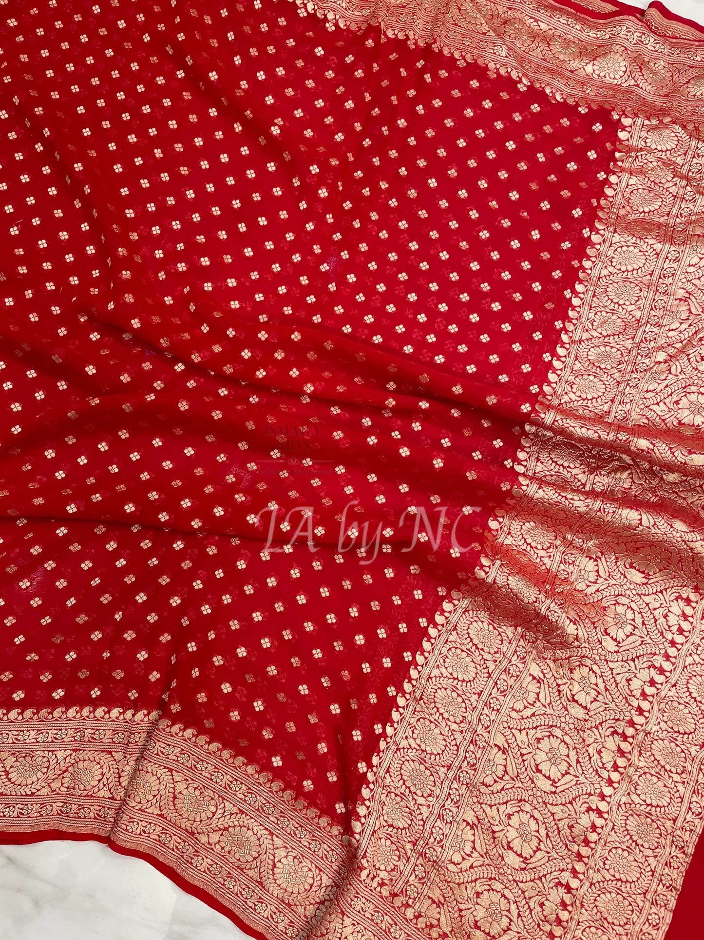 Crimson Banarasi Pure Khaddi Georgette Dupatta