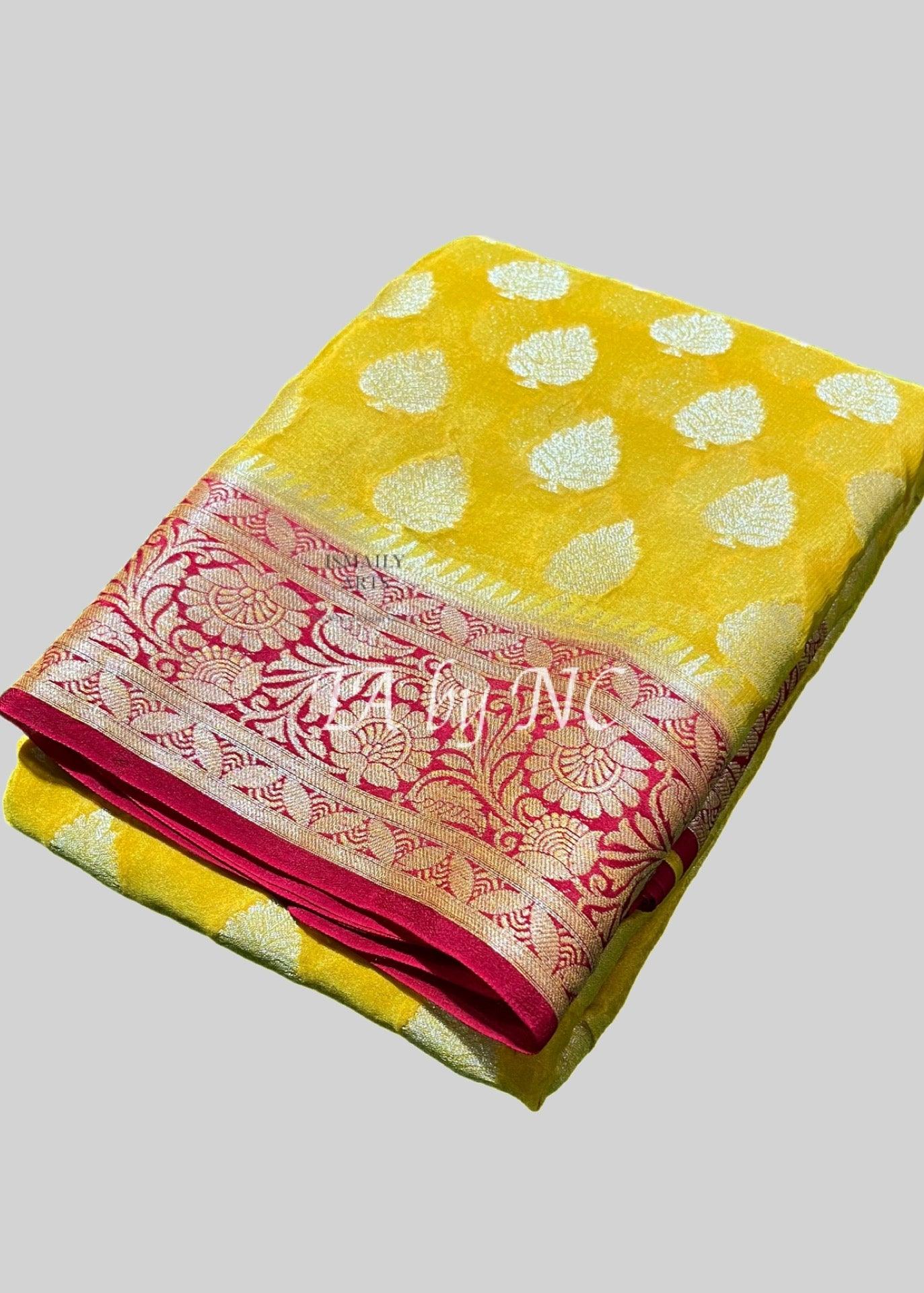 Amber Banarasi Pure Chiffon Georgette Saree