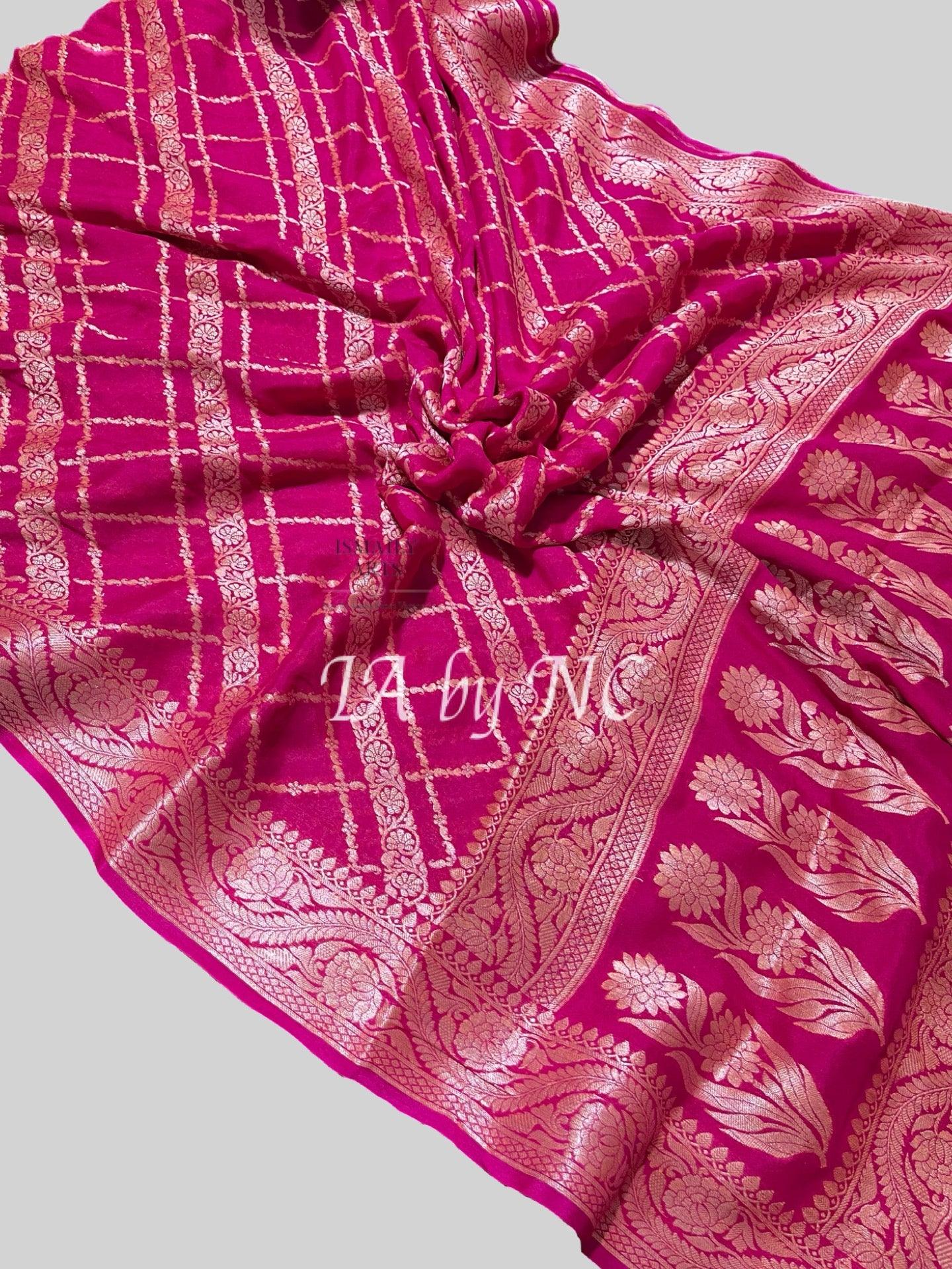 Rani Banarasi Pure Chiffon Georgette Saree