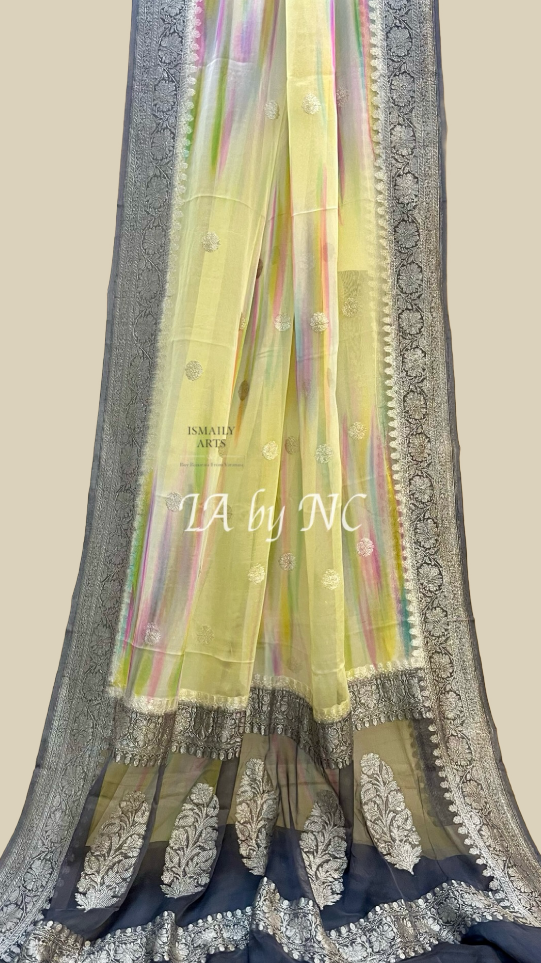 Iron Banarasi Pure Khaddi Georgette Kadwa Saree